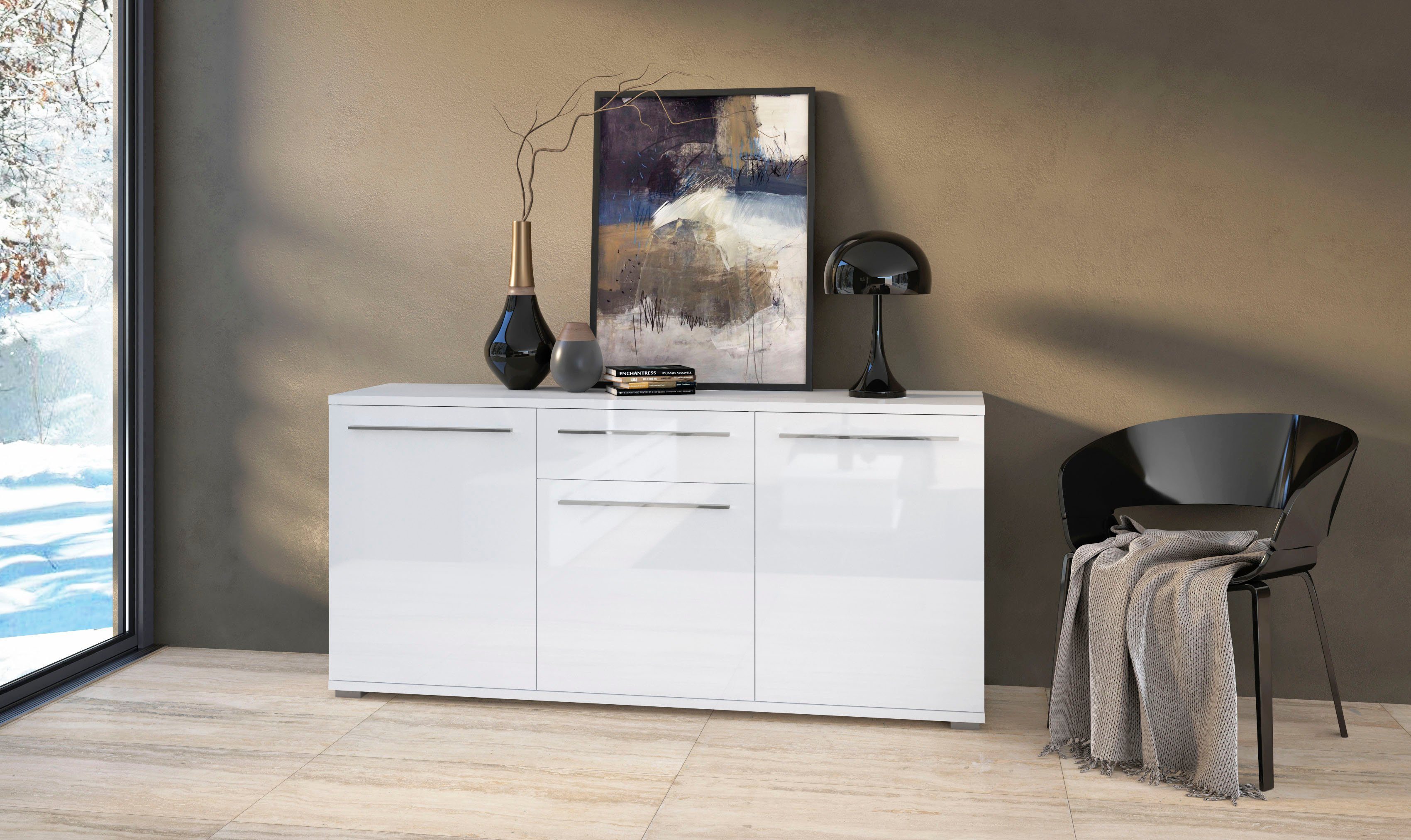 Places of Style Kast Piano Hoogglans UV gelakt, soft-closefunctie dressoirs wit