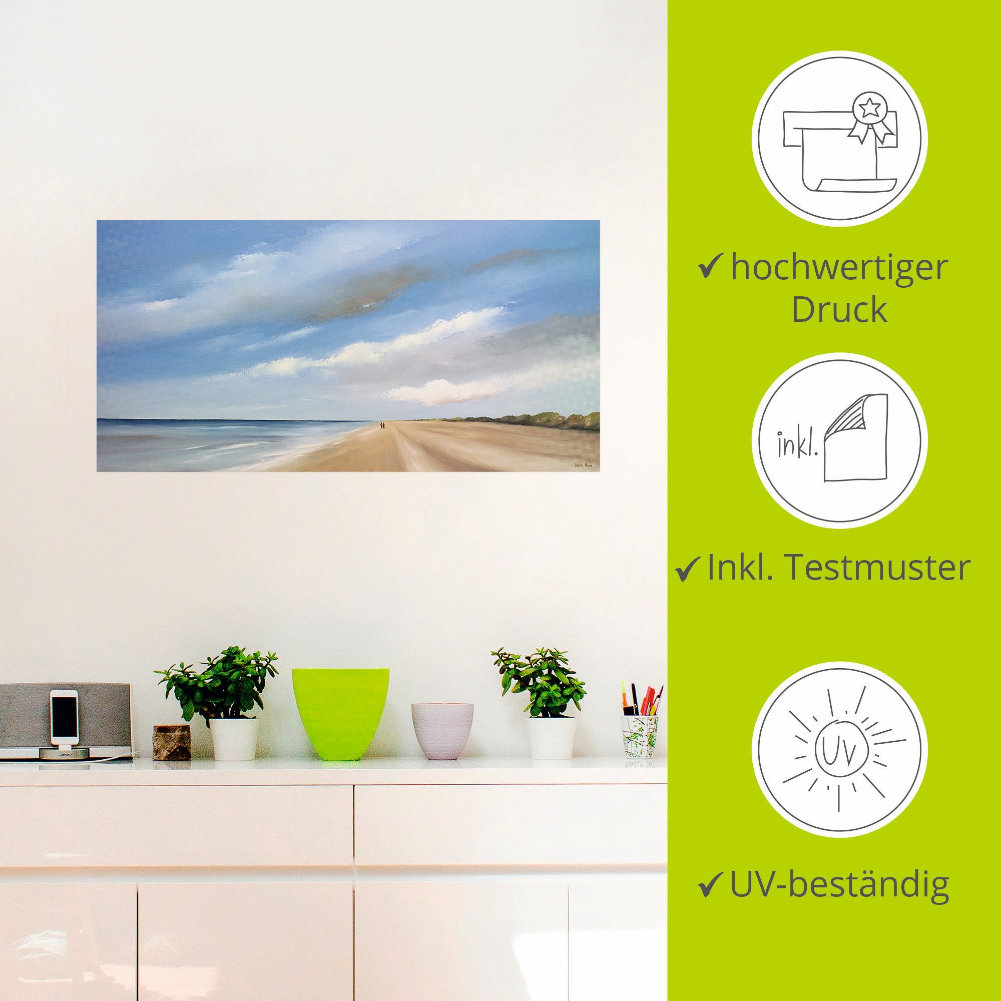 Artland Artprint Langs het strand III als artprint op linnen, muursticker in verschillende maten