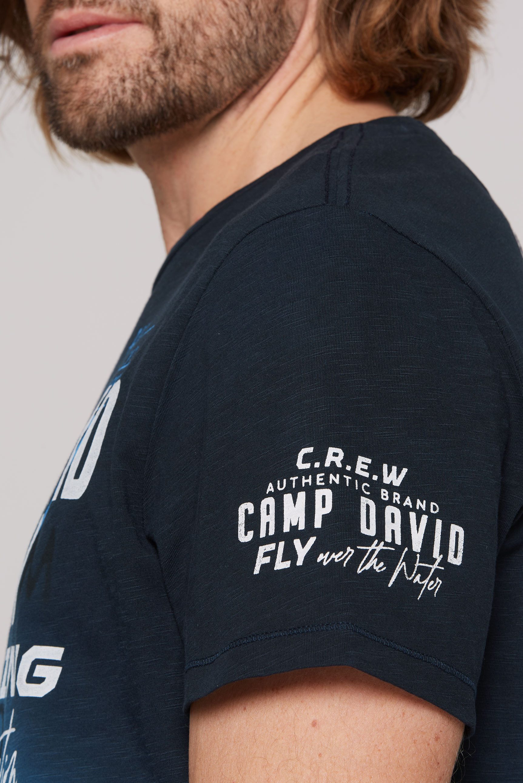 CAMP DAVID T-shirt met logo kunstwerk