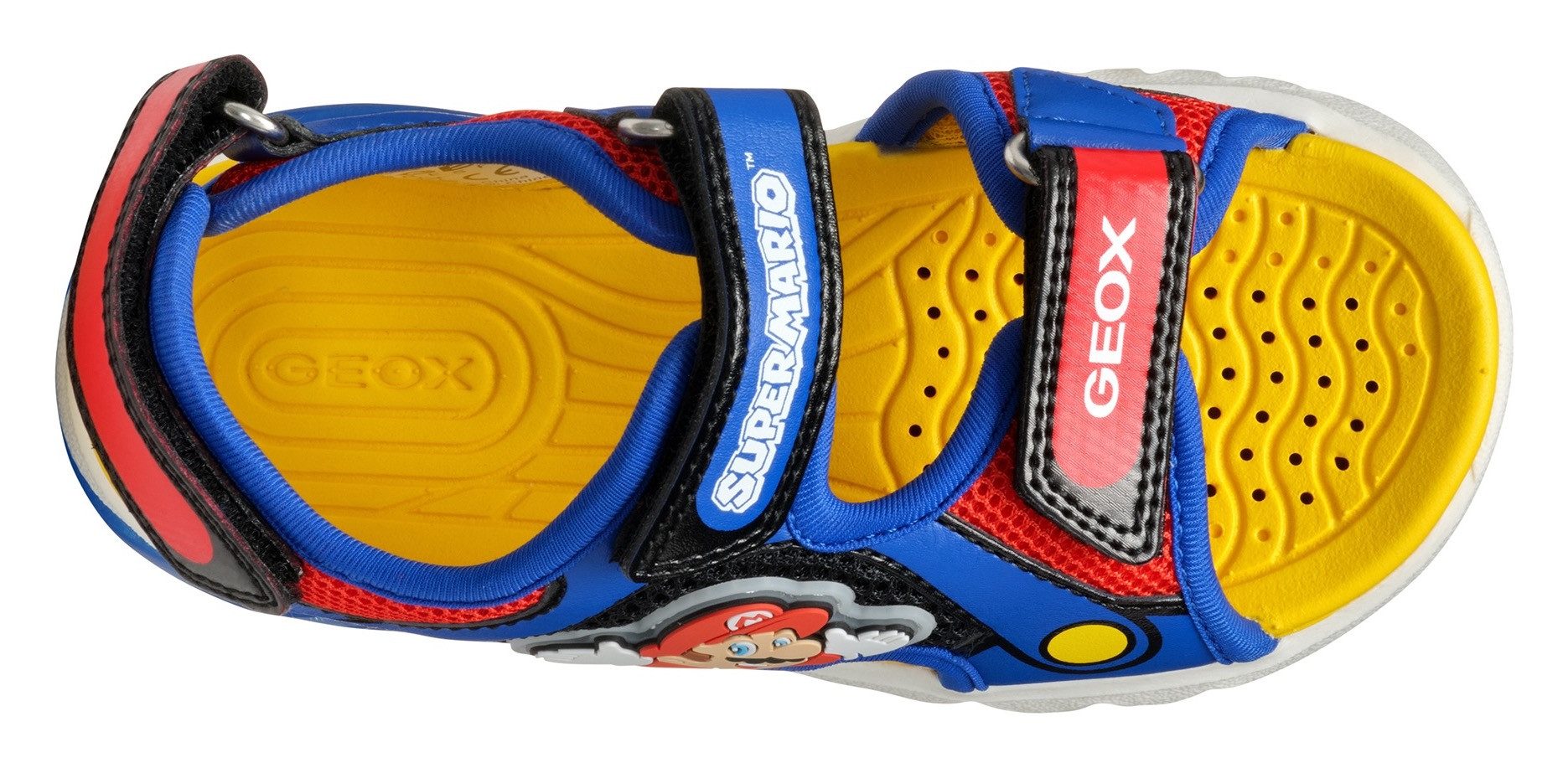 Geox Sandalen J SANDAL CIBERDRON B Blinkschuh , klittenbandschoen in kleurrijk ontwerp met super mario-motief en knipperfunctie