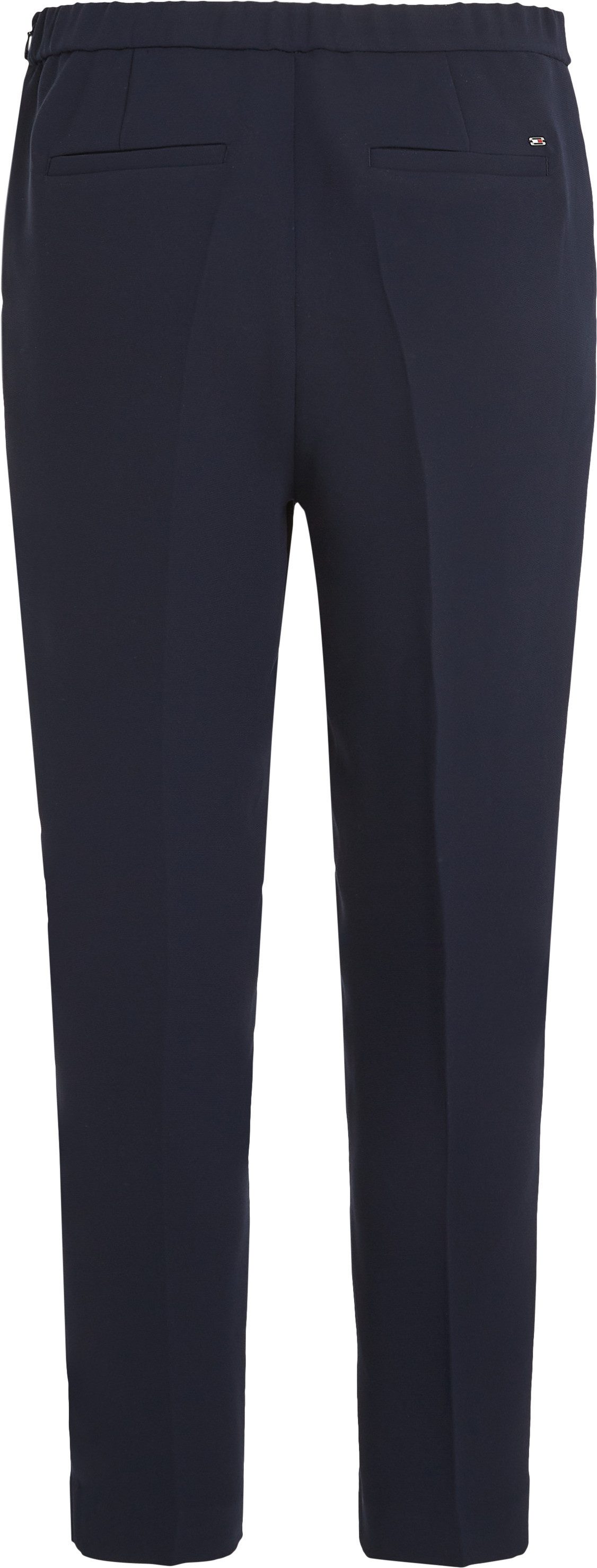 Tommy Hilfiger Geweven broek CREPE SLIM PULL ON PANT met metalen label strijkvouwen