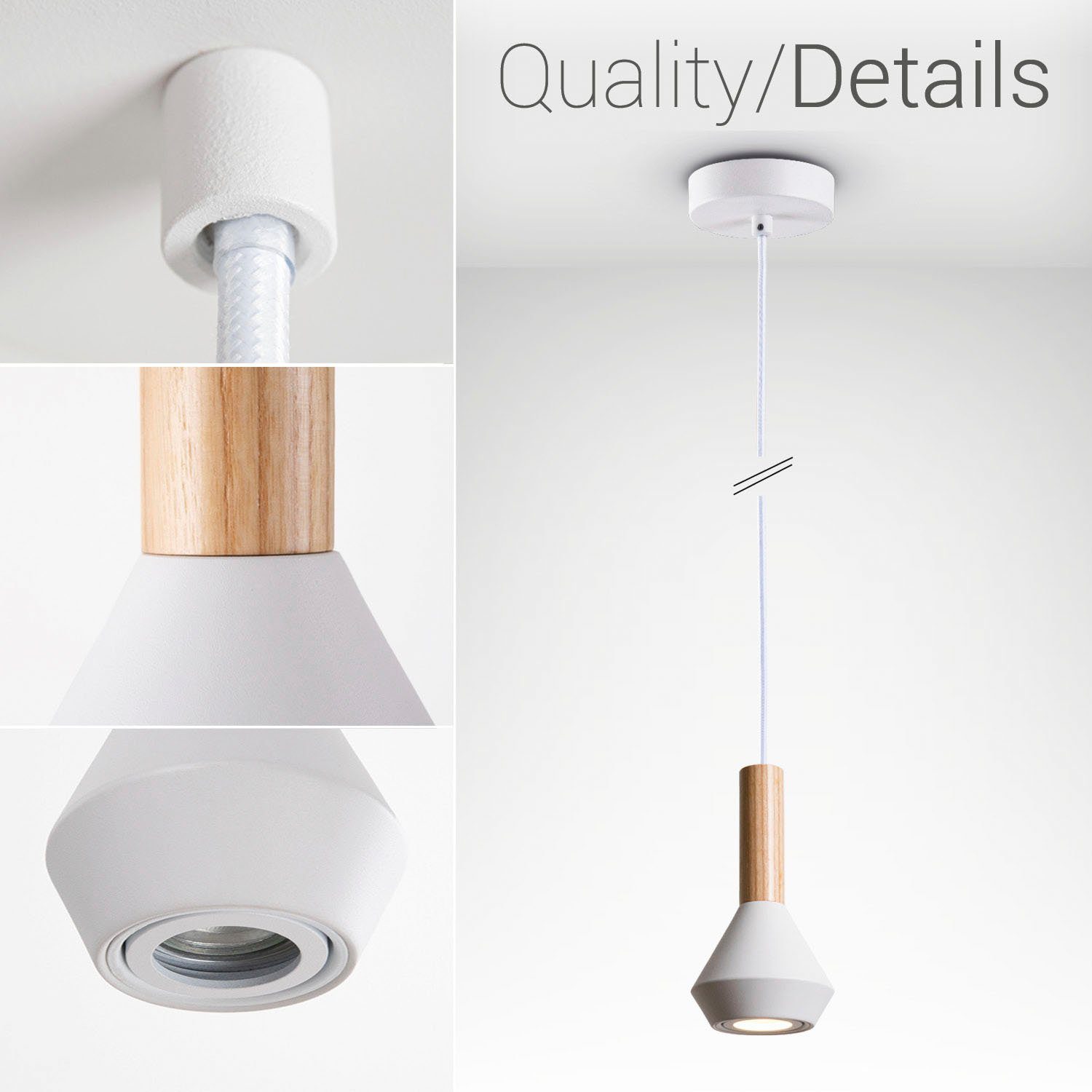 Paco Home Hanglamp Mora Woonkamer eetkamer klein modern hout metaal GU10 keukenlamp