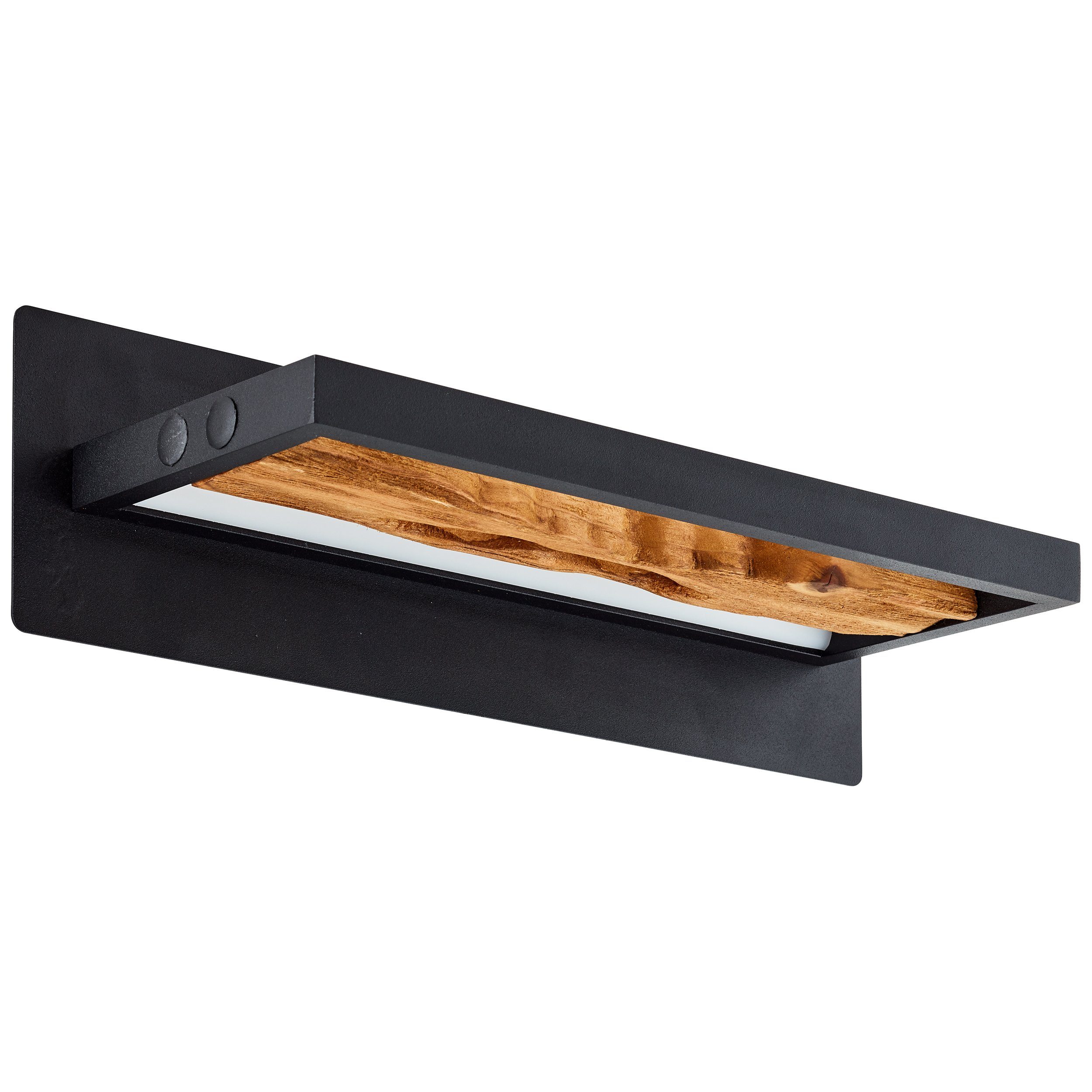 Brilliant Leuchten Led-wandlamp Chaumont Breedte 35 cm, 930 lm, Aluminium/Metaal/Hout, zwart/hout
