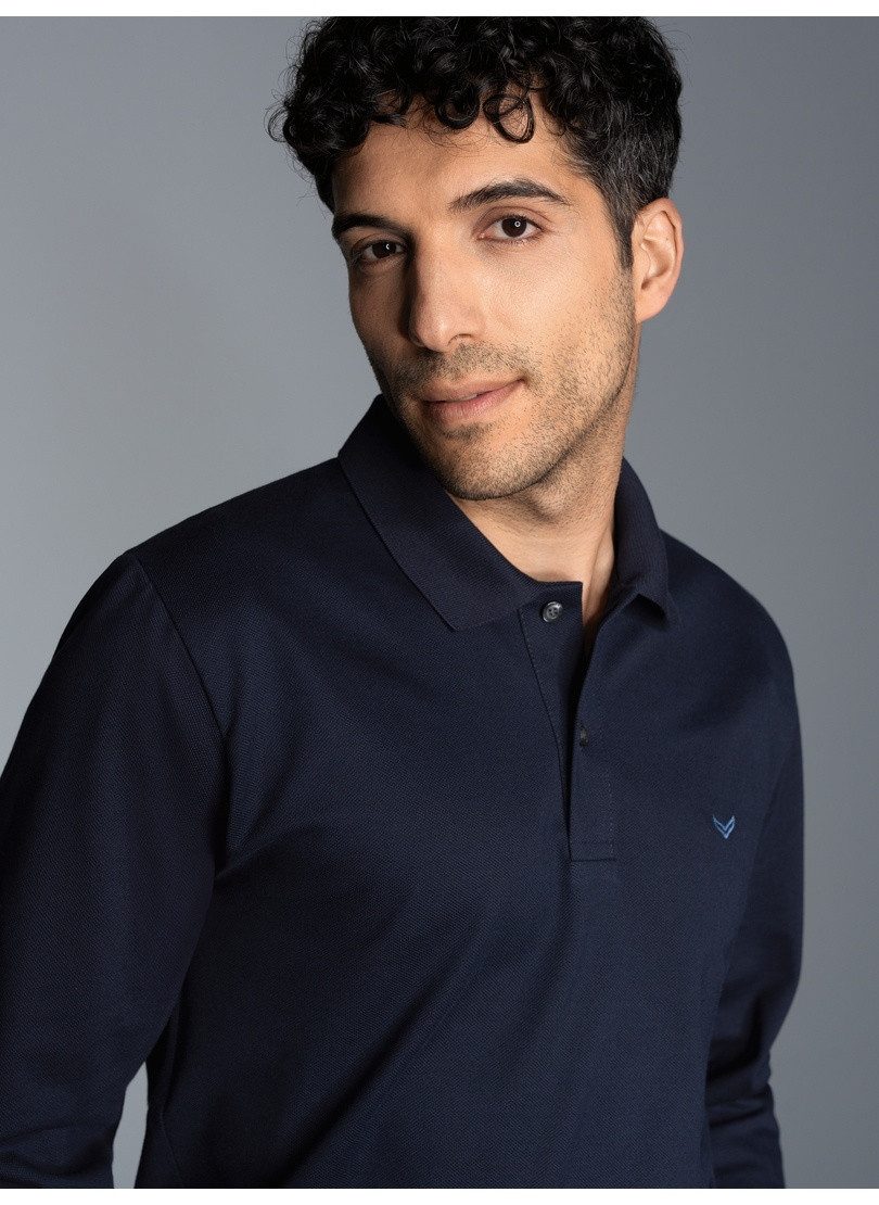 Trigema Poloshirt TRIGEMA lange mouw poloshirt met mouwboorden (1-delig)