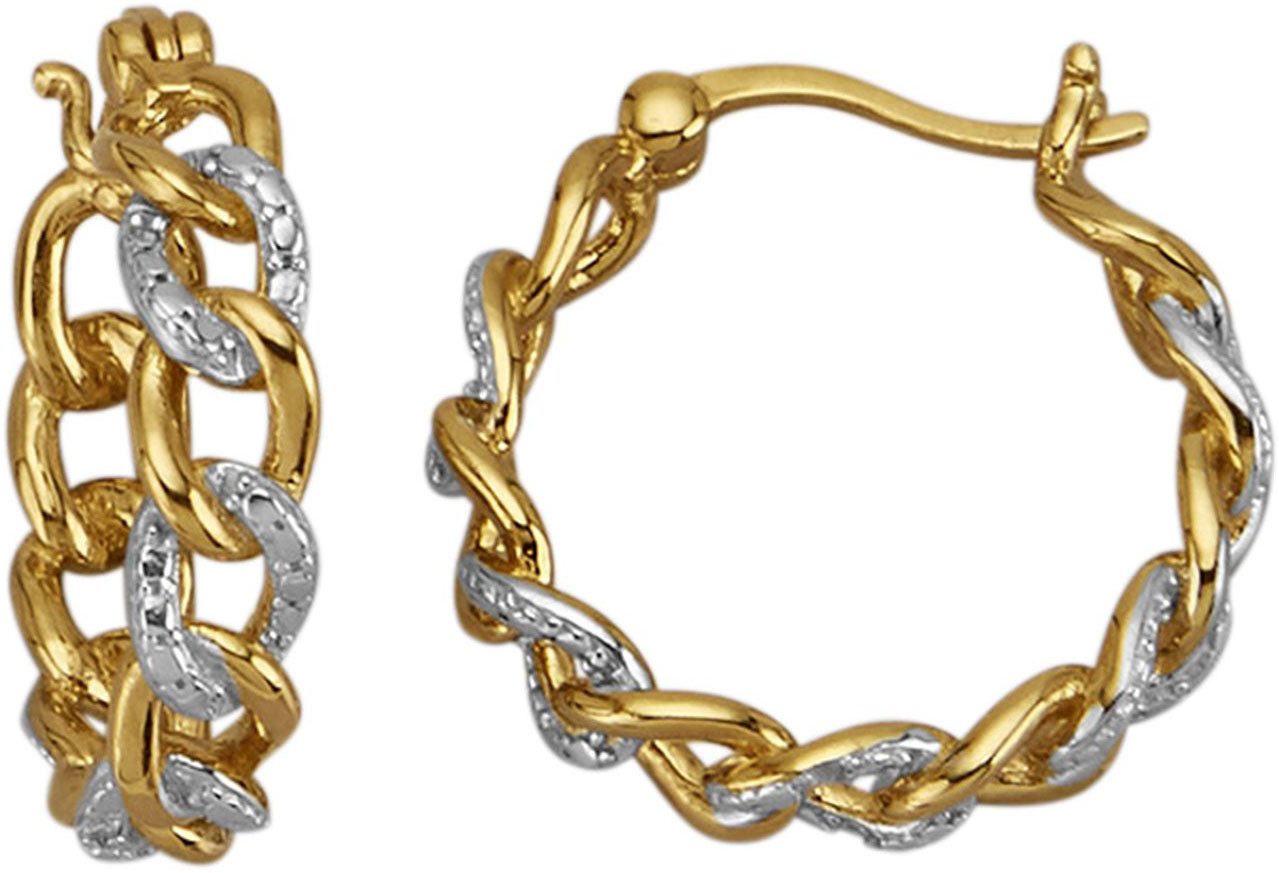 Firetti Paar creolen Sieraad Geschenk zilver 925 Oorsieraden Oorbellen Ketting Bicolor dames oorbellen goud(kleur)