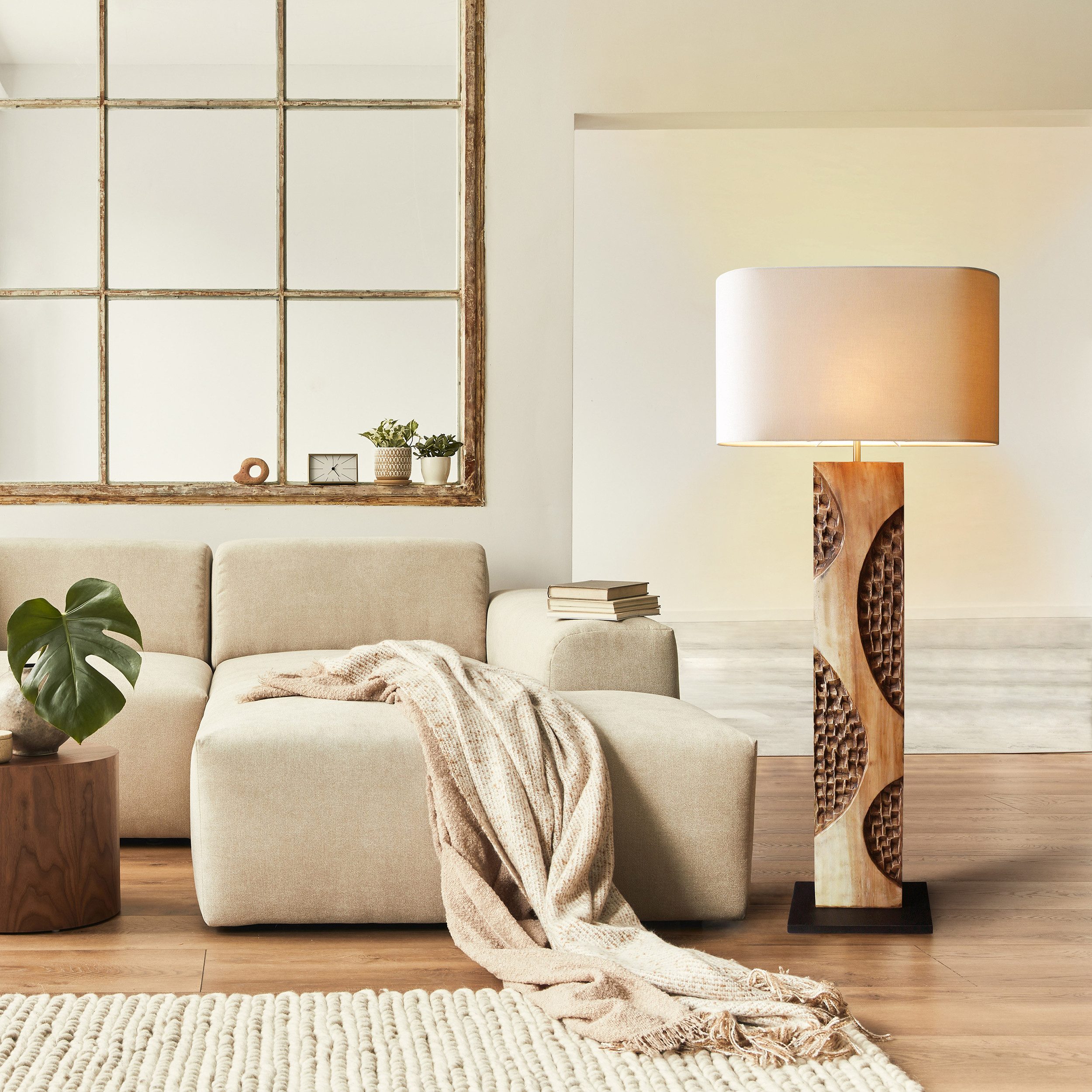 SalesFever Staande lamp Acacia met de hand gemaakt (1 stuk)