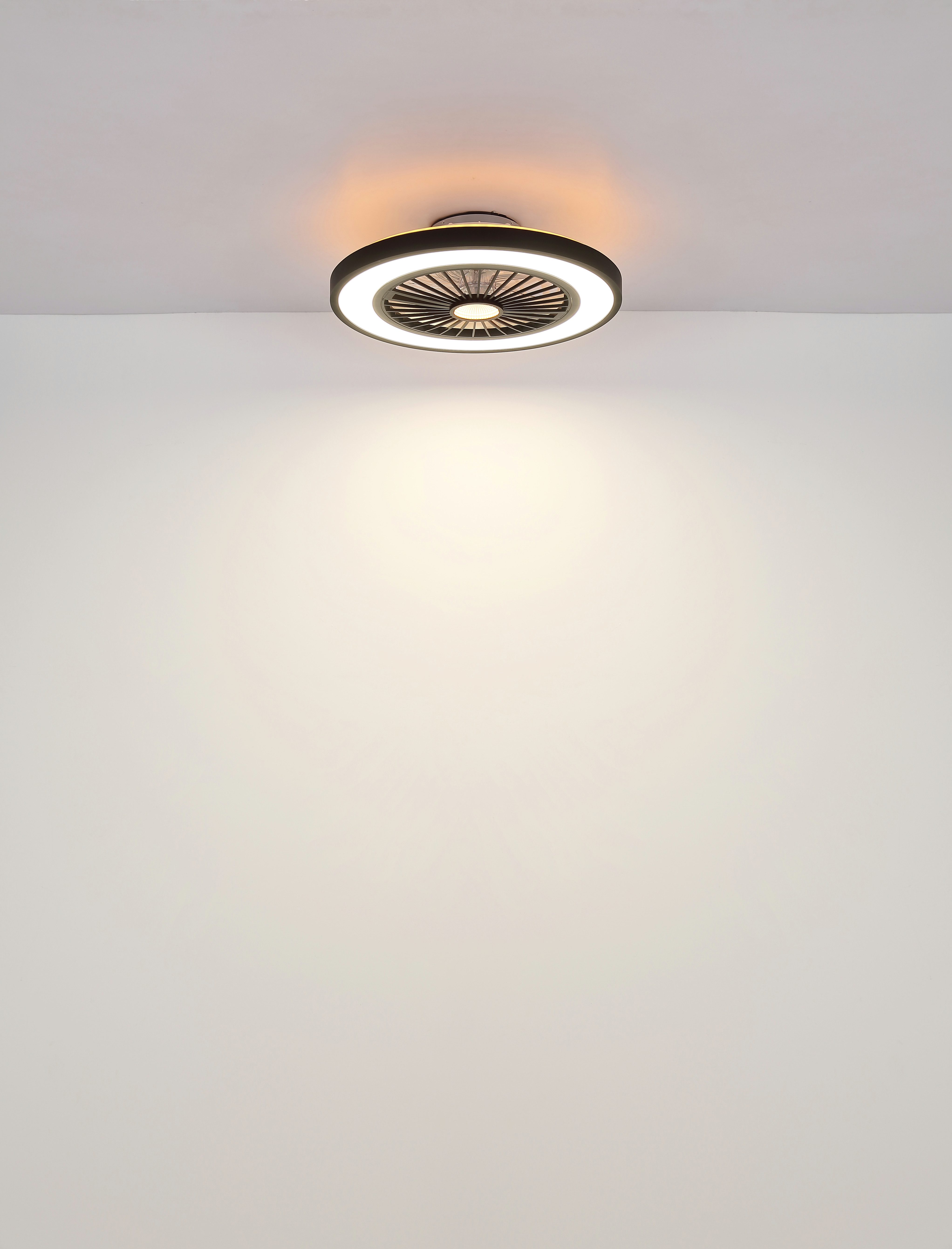 Globo Lightning Plafondlamp BLIZZAK Plafondventilator metaal zwart mat, LED (1 stuk)