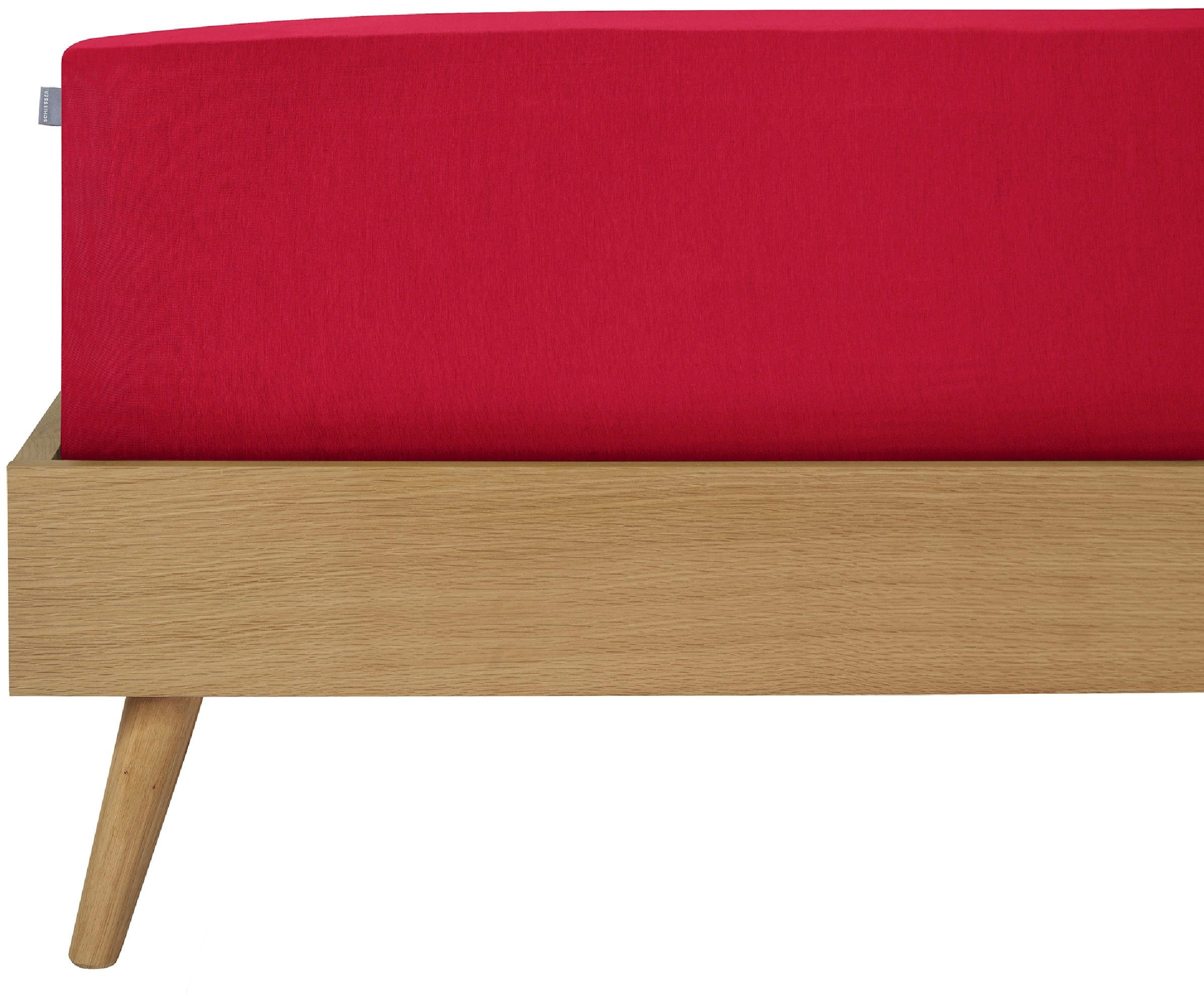 Schiesser Hoeslaken Jessi van 100% katoen voor matrassen tot 22 cm hoogte, made in green by oeko-tex (1 stuk) hoeslakens maat 100 cm x 200 cm rood