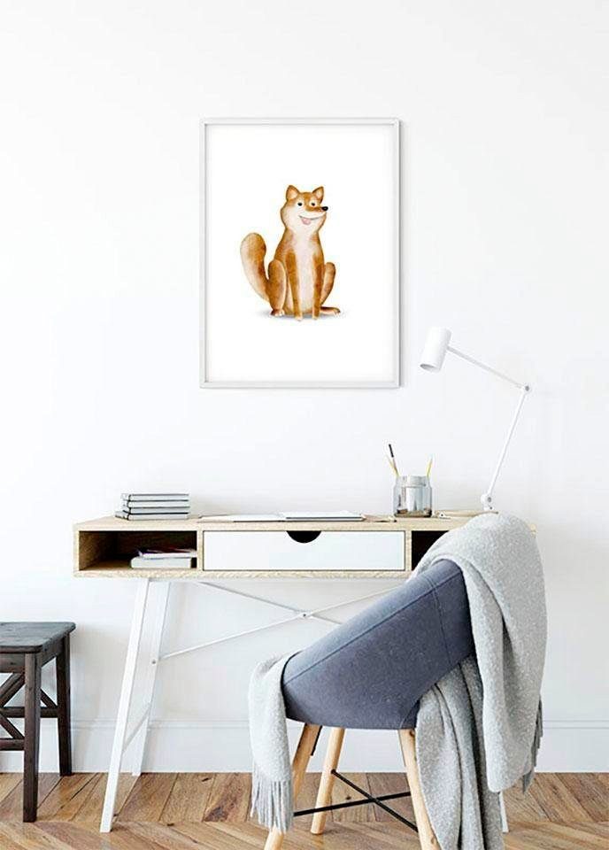 Komar Wanddecoratie Cute animal Dog Wanddecoratie - zonder lijst (1 stuk)