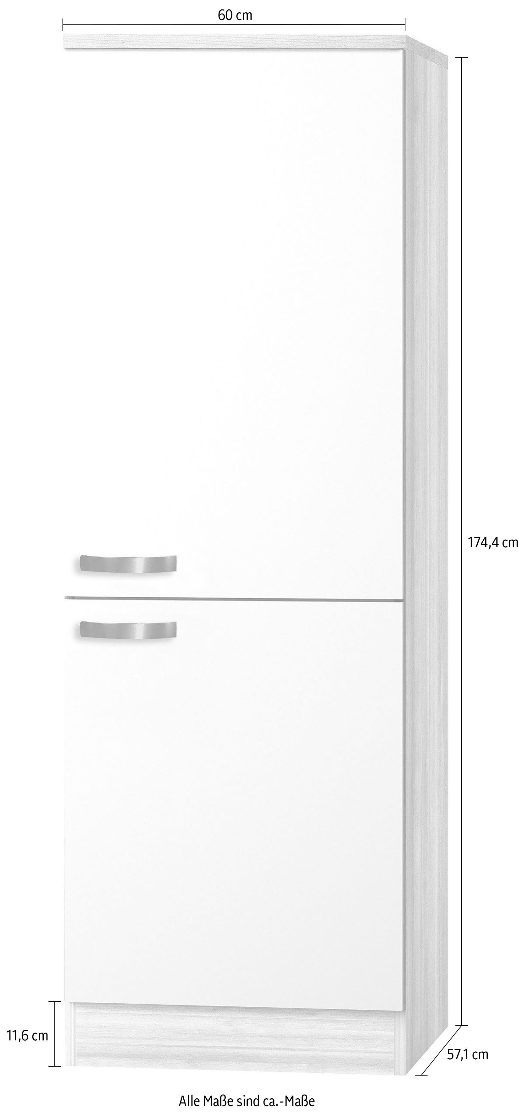 OPTIFIT Koelkastombouw Faro , met metalen handgrepen, breedte 60 cm