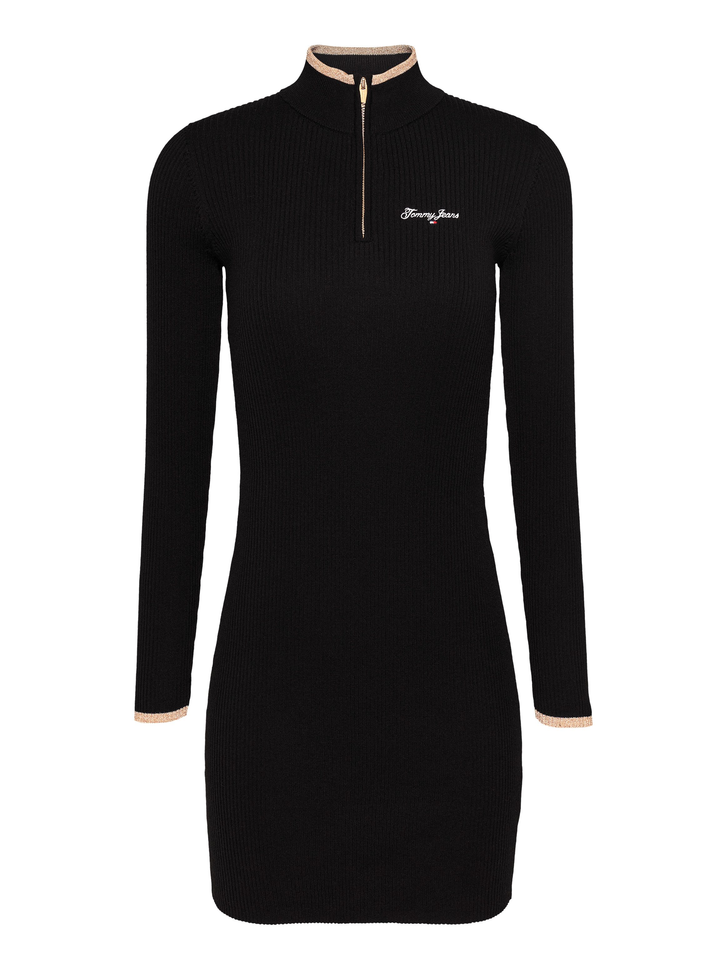TOMMY JEANS Gebreide jurk TJW METALLIC TIP ZIP SWTR DRESS