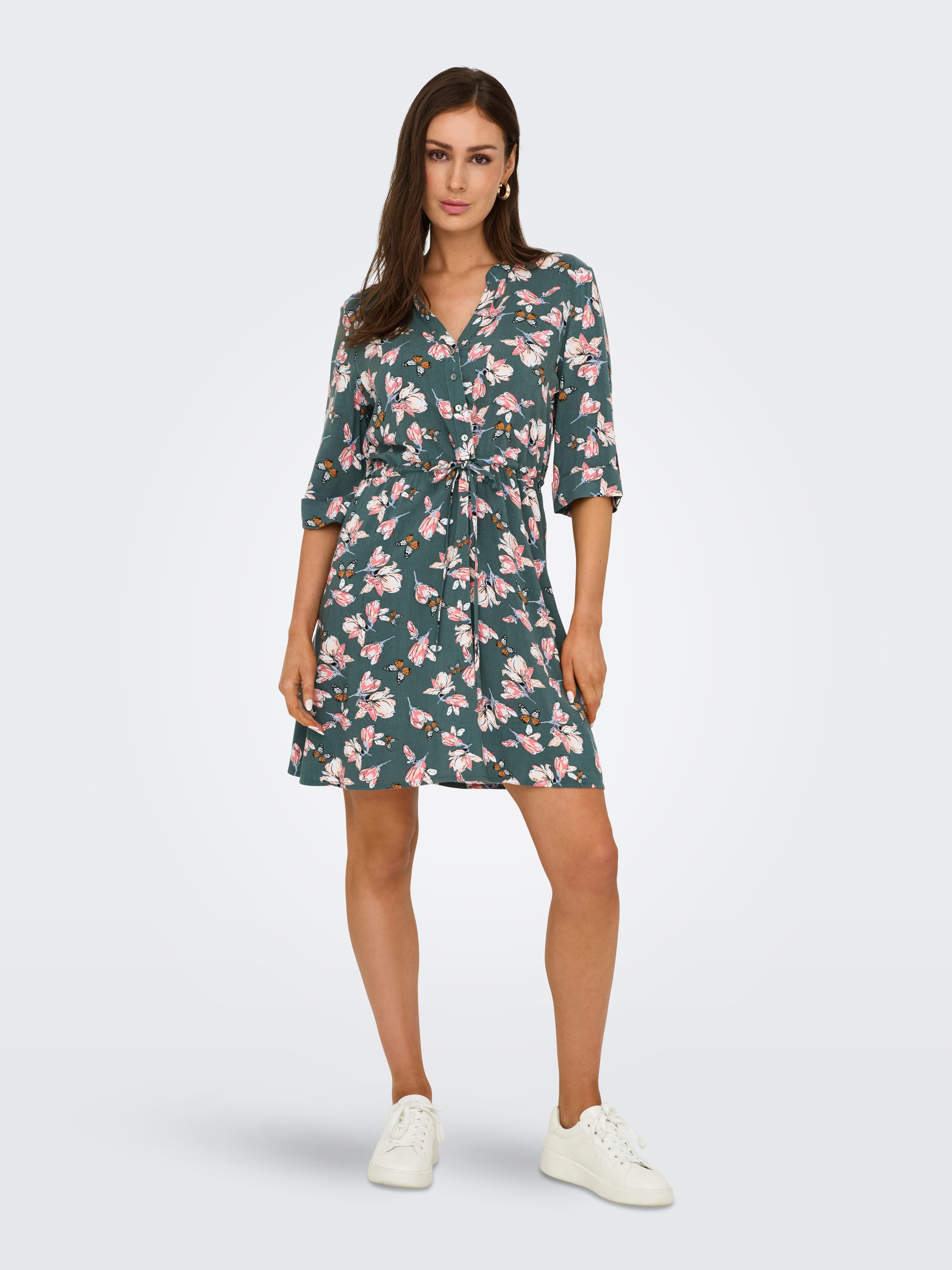 Only Tuniekjurk ONLCORA 3/4 V-NECK TUNIC CS PTM