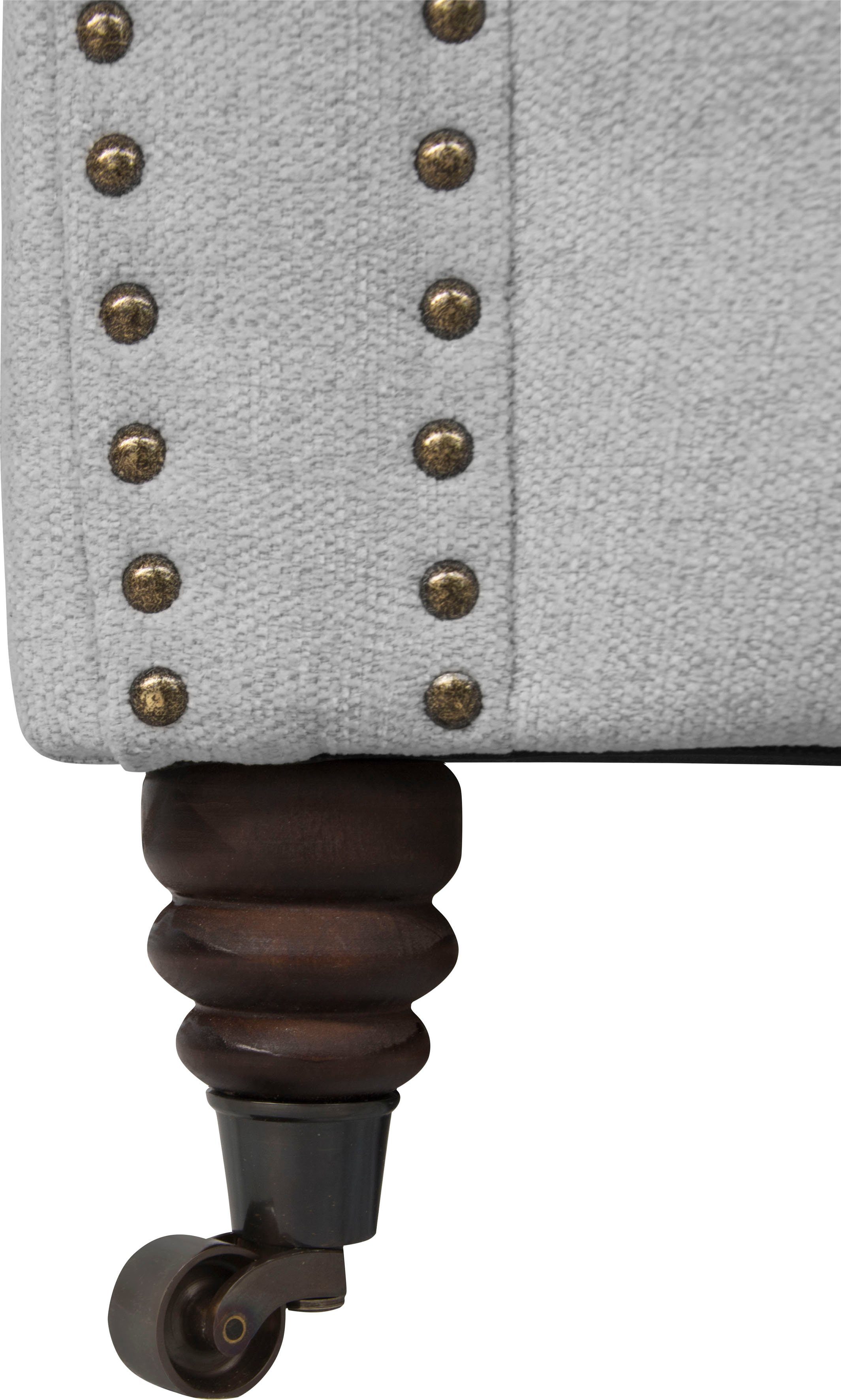Home affaire Chesterfield-bank Aarburg luxueuze capitonnage en siernagels in chesterfield-design