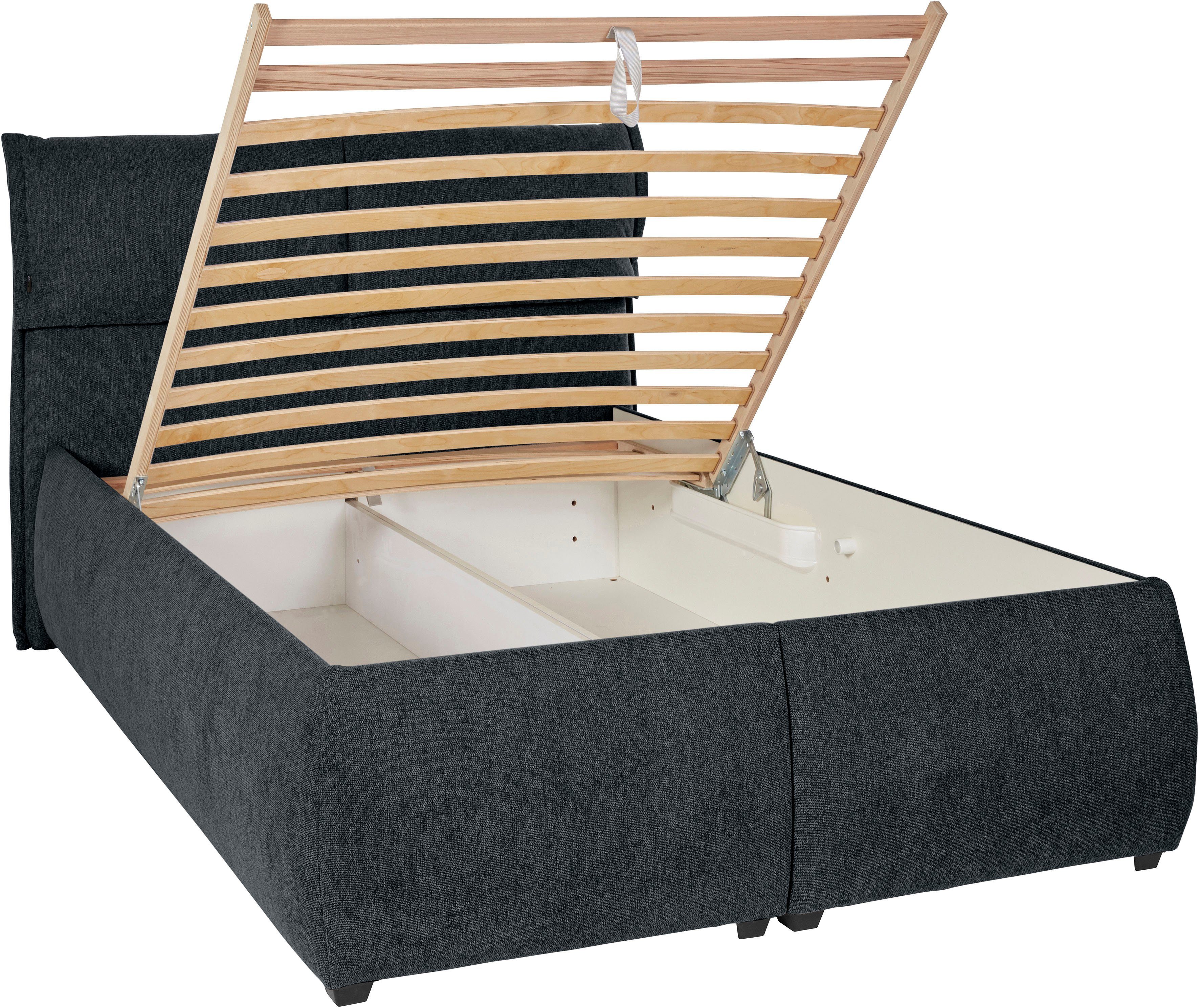 andas Gestoffeerd bed Jenson als bedframe of met 3 matrassoorten en hardheden