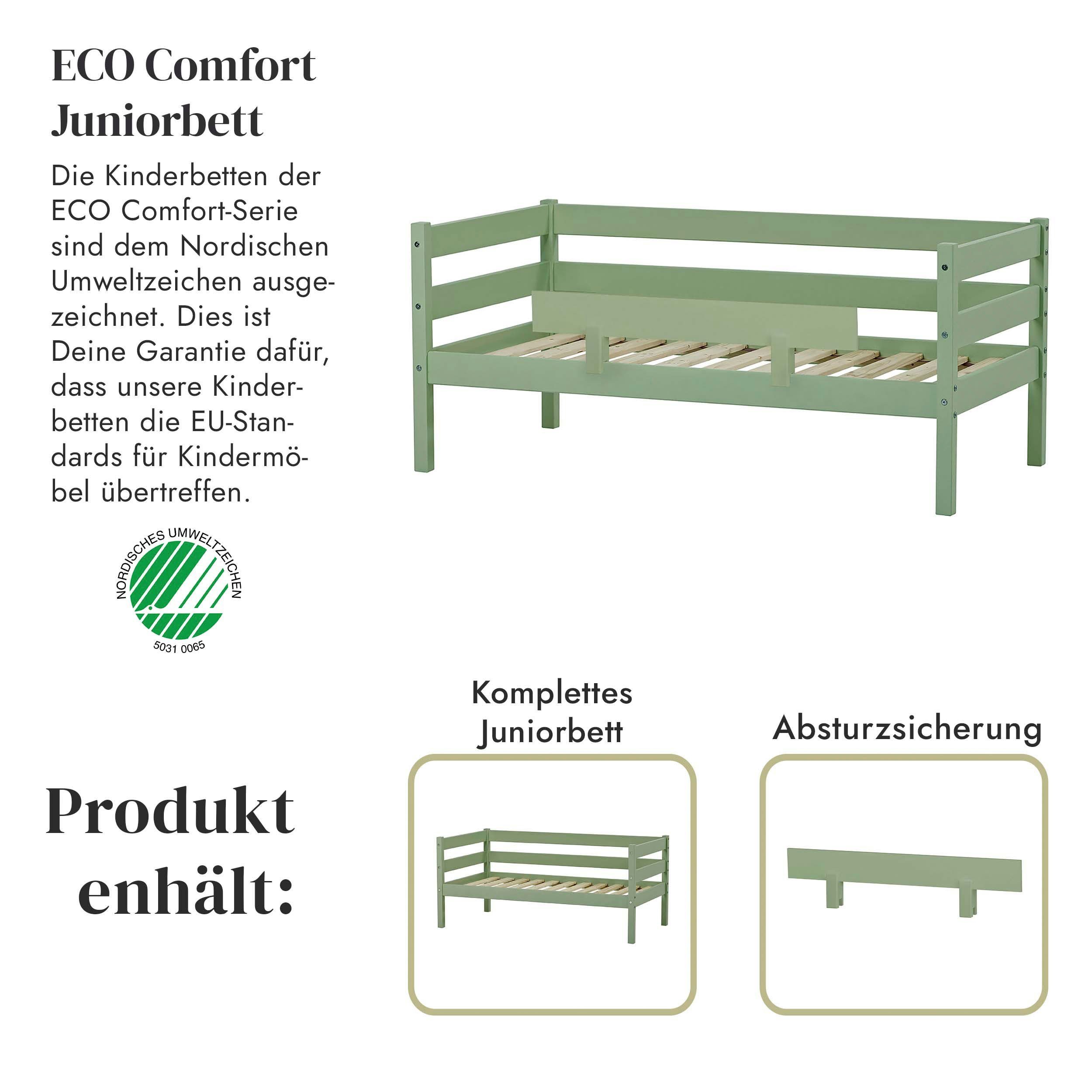 Hoppekids 1-persoonsledikant ECO Comfort kinderbed, massief grenenhout, tienerbed inclusief lattenbodem (set)