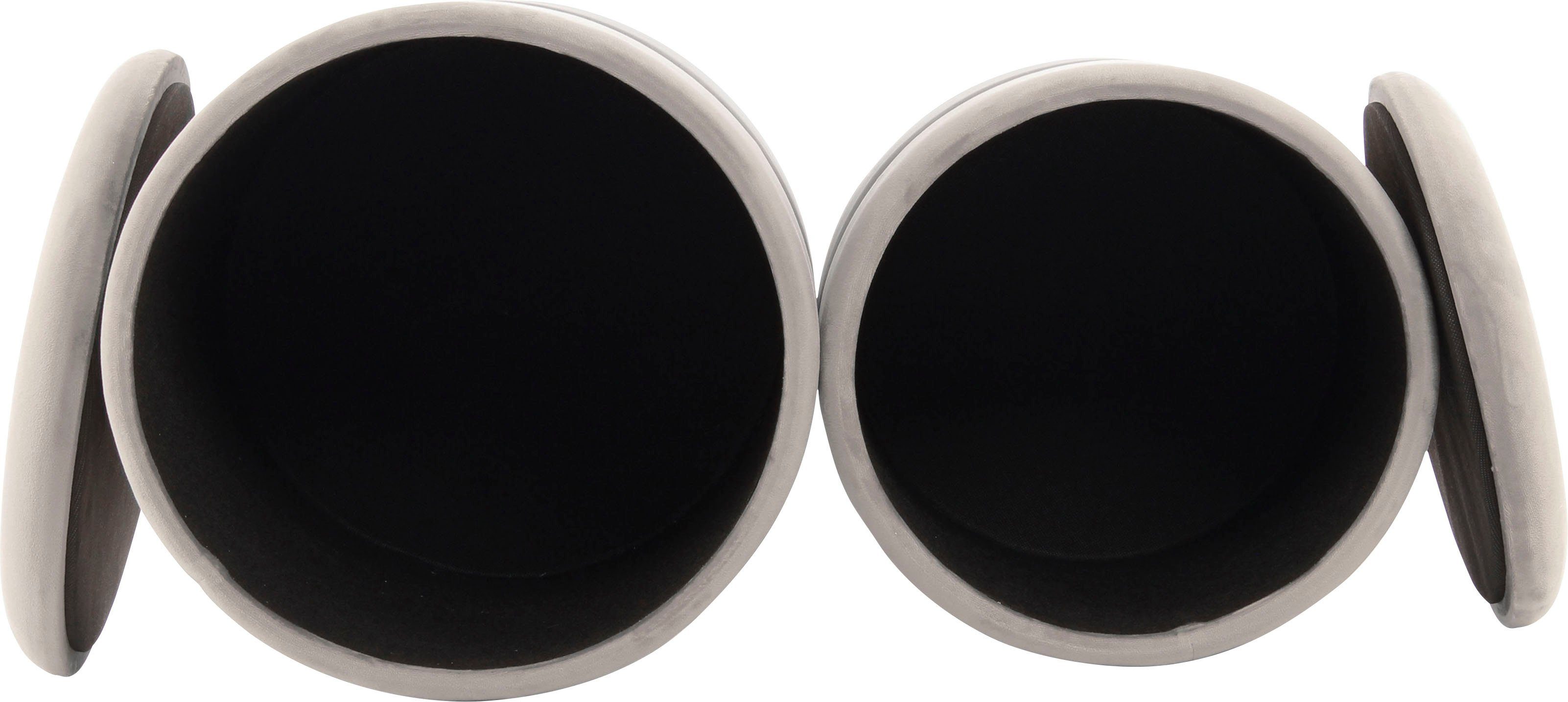 Kayoom Hocker met bergruimte Kruk Zora 125 2-delige set, fluweelzachte stof bekleding, ronde elegante vorm (set, 2 stuks)