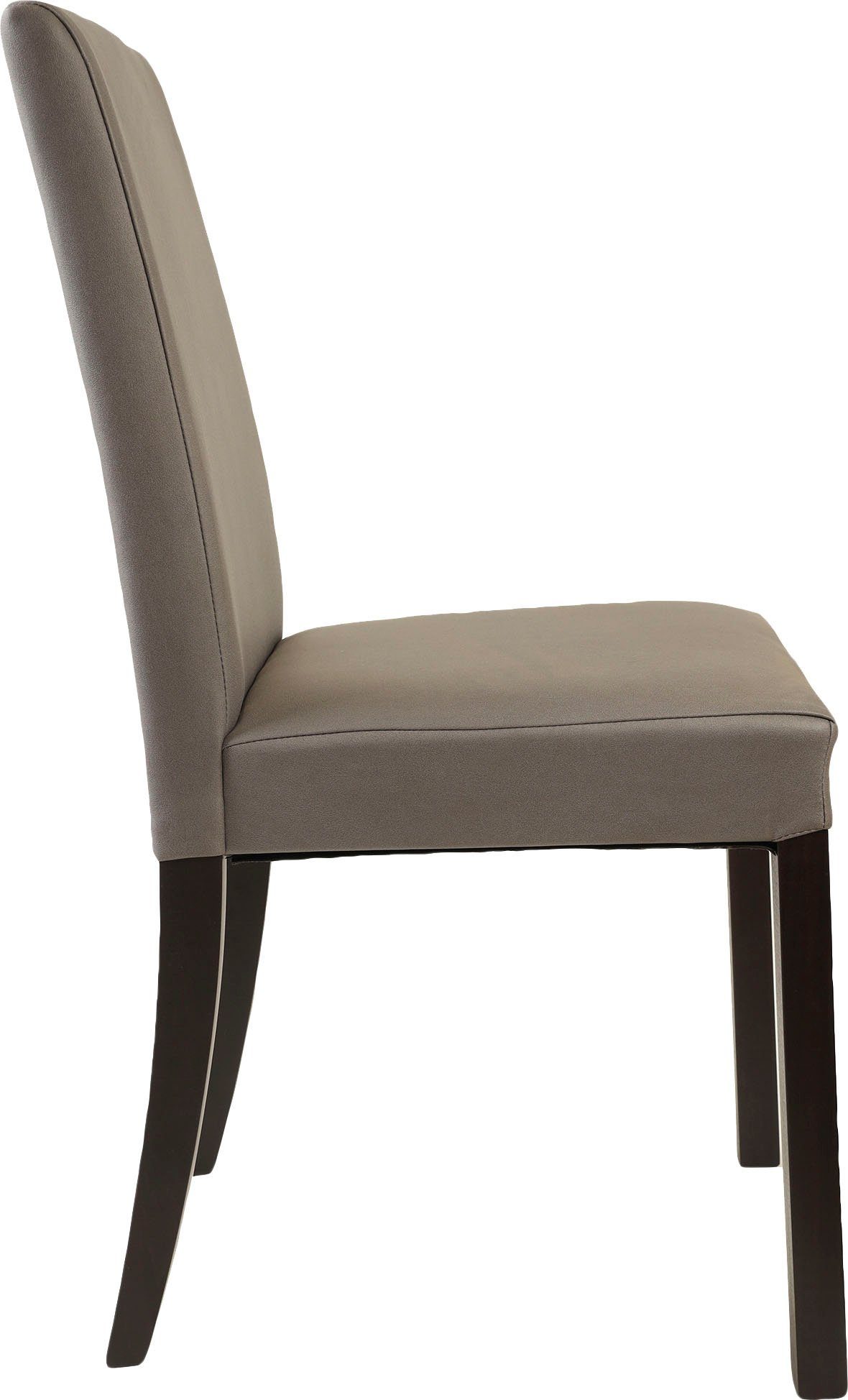 Home affaire Stoel met 4 poten Nina robuuste microvezel, frame naturel-beuken of wengé gelakt (set, 2 stuks)