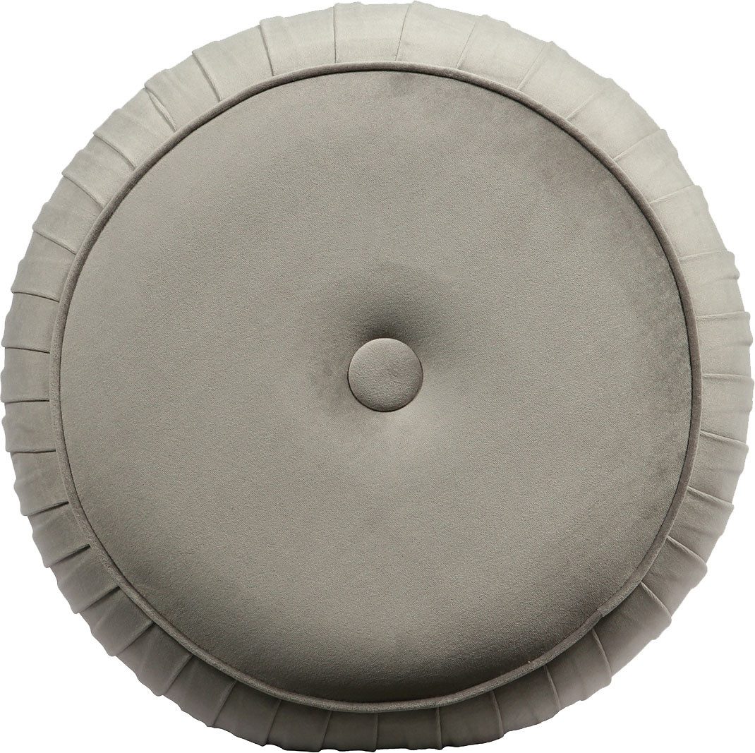 Kayoom Hocker Kruk Lyla 125, elegante uitstraling door goudkleurige sokkel, fluwelen bekleding fluweelzacht, gestikte siernaad, roestvrijstalen voet, hoogwaardige fluwelen bekleding (1 stuk)