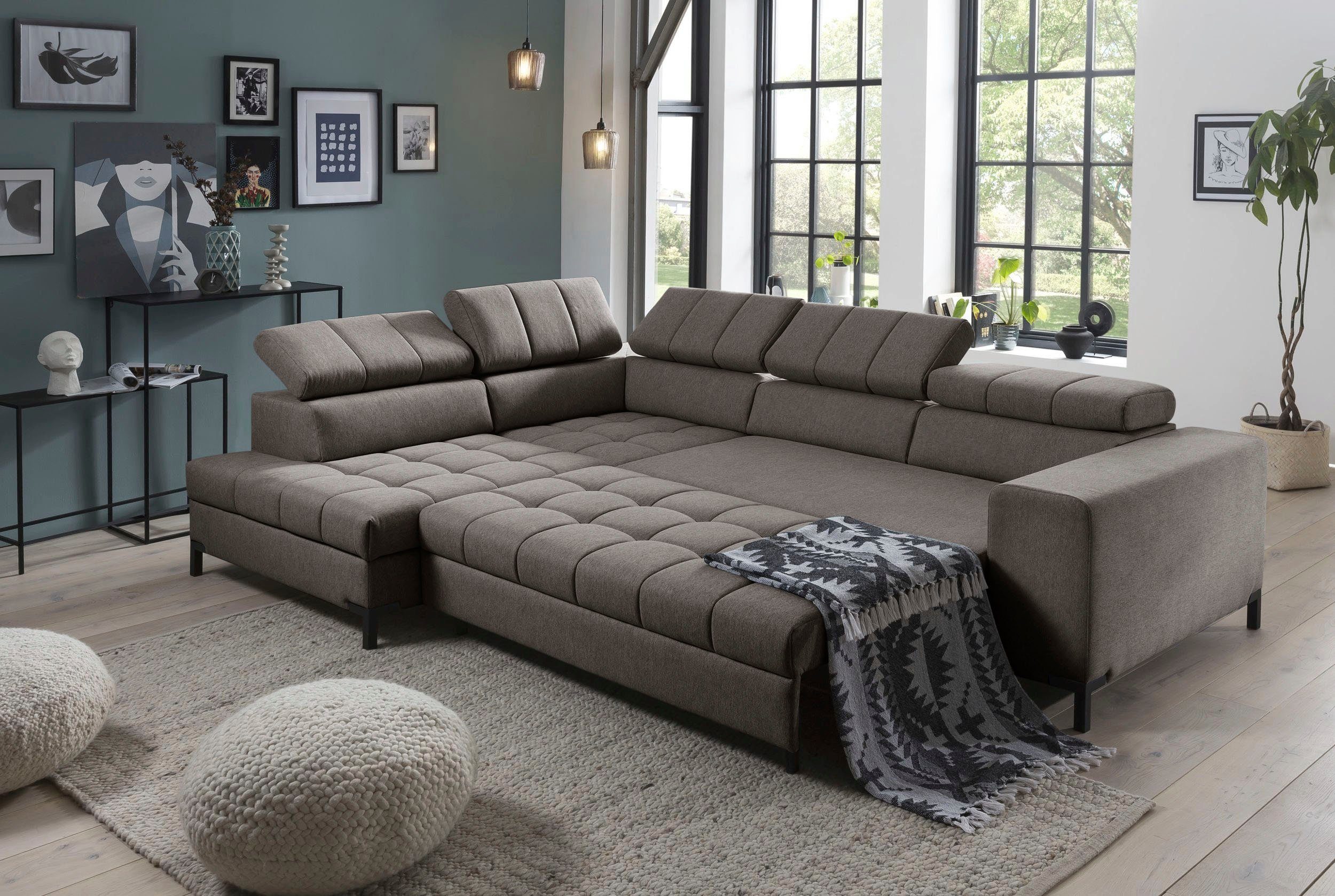 exxpo - sofa fashion Hoekbank Bocco, hoogwaardige afwerking, geweldig zitcomfort, comfortabel, L-vorm