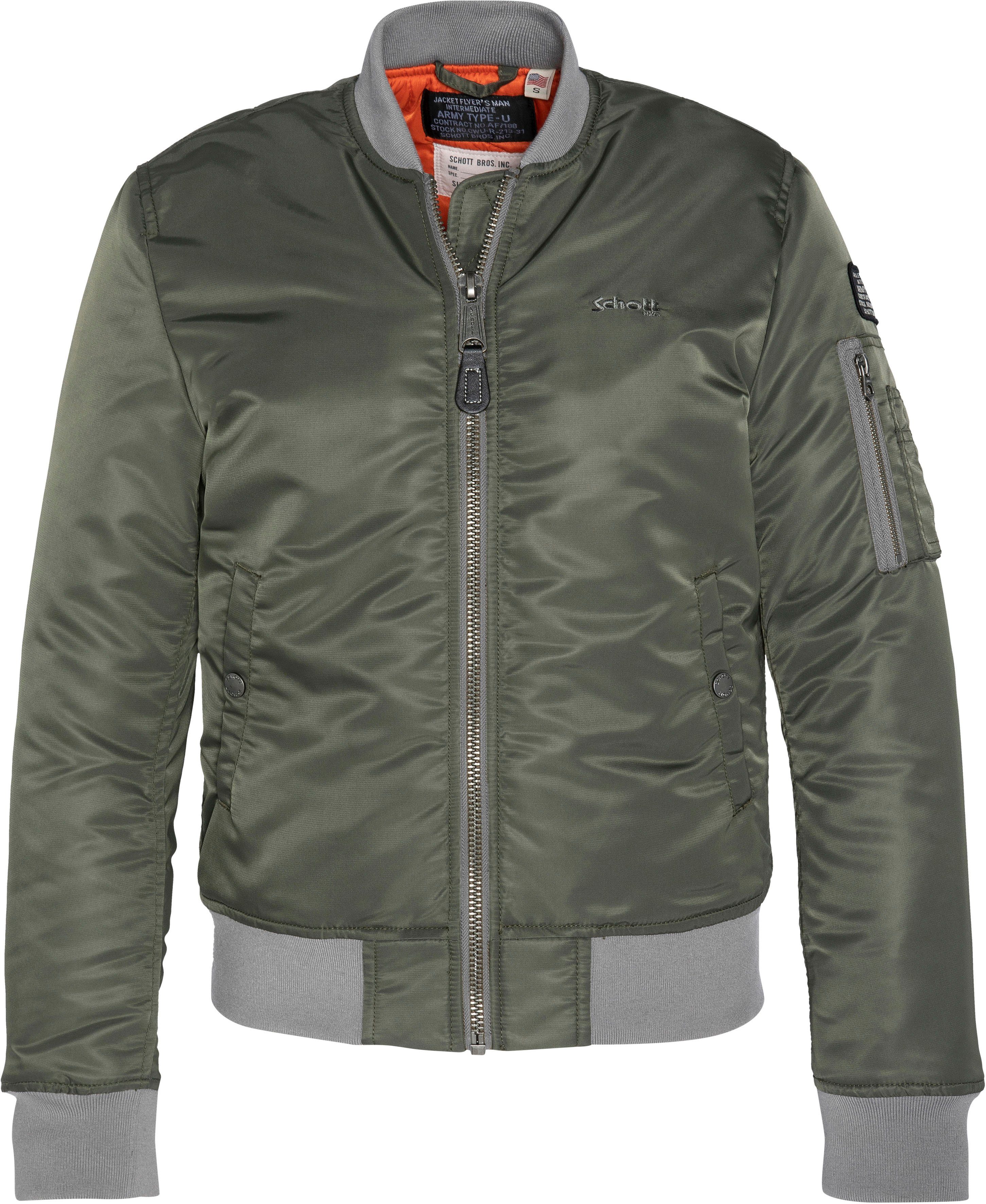 Schott NYC Bomberjack met extra mouwzakken dames bomberjacks maat XS (32) beige