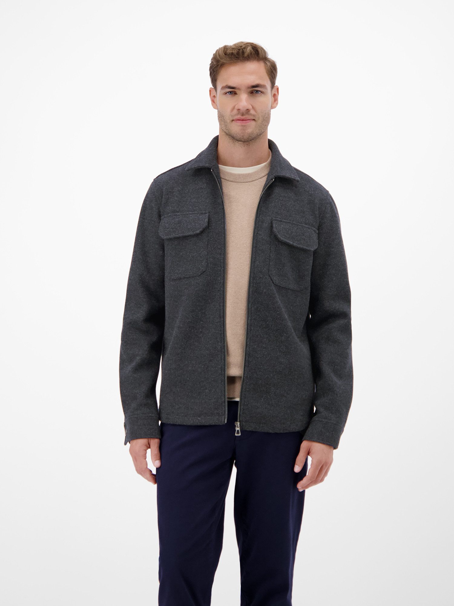 Lerros Overhemd met lange mouwen LERROS Heren Overshirt in urban Style