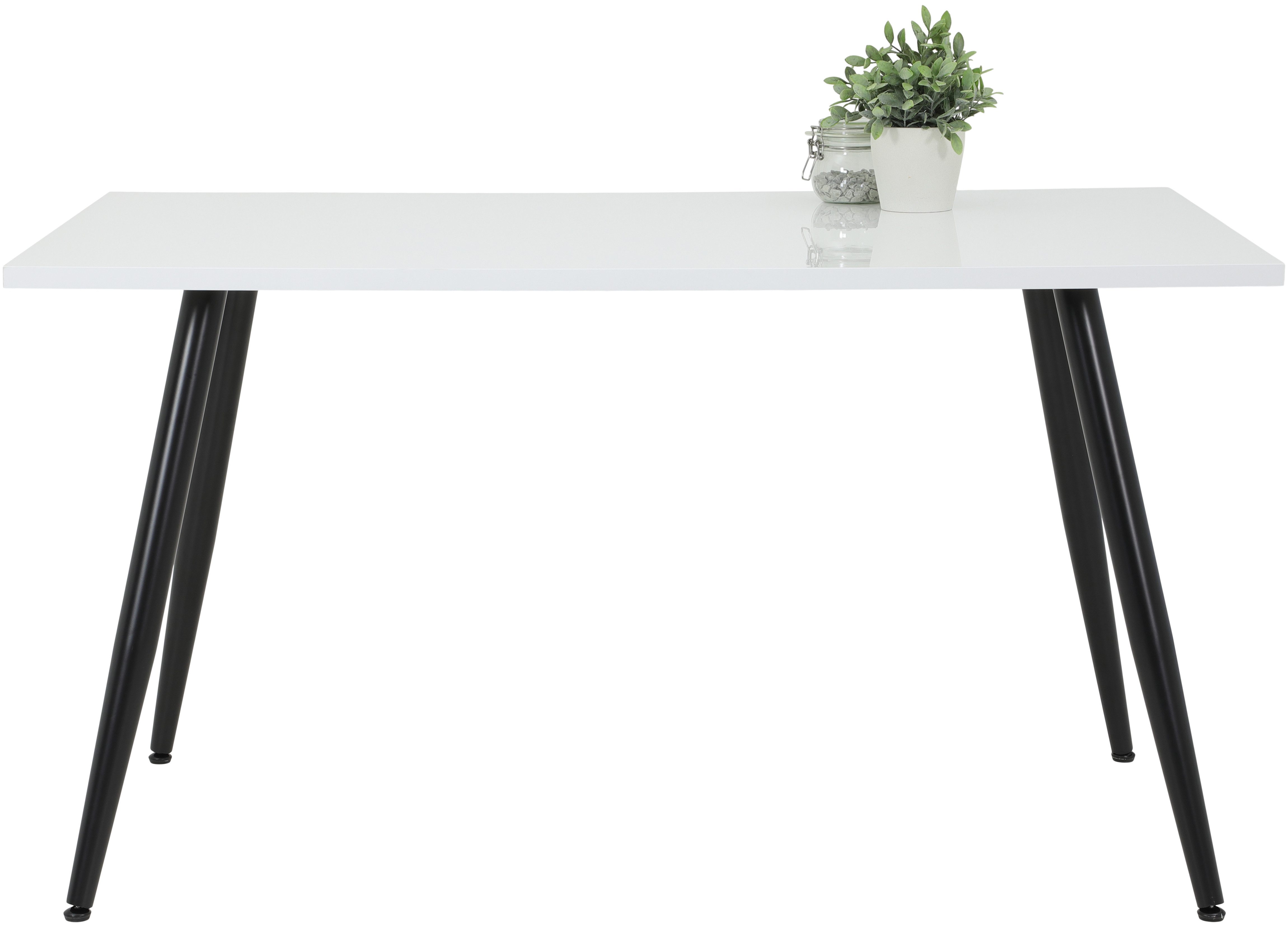 HELA Eettafel Anika Hoogglanzend wit gelakt, tafelblad vast, tafel met 4 poten (1 stuk)