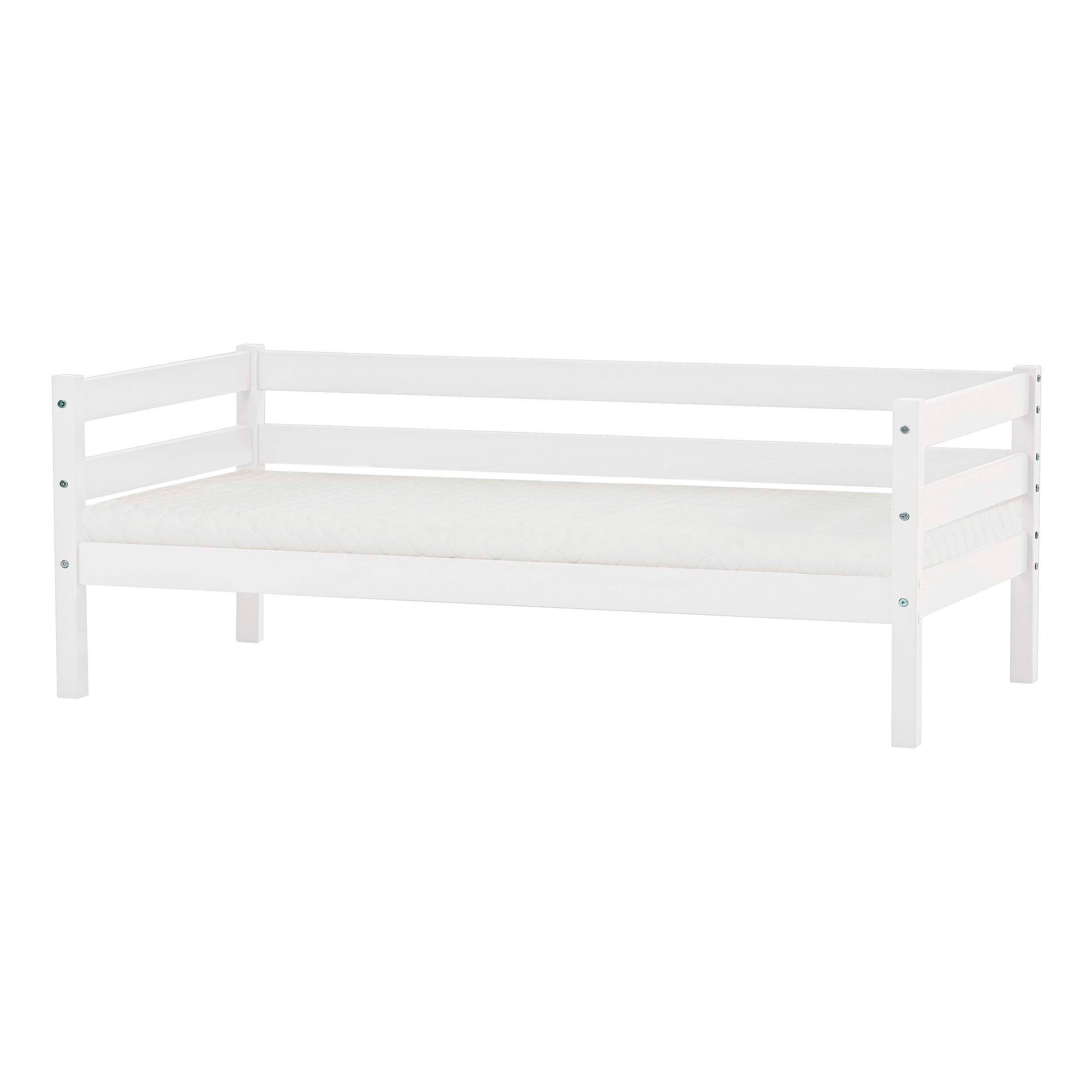 Hoppekids 1-persoonsledikant ECO Comfort kinderbed, massief grenenhout, tienerbed inclusief lattenbodem (set) eenpersoonsbedden wit