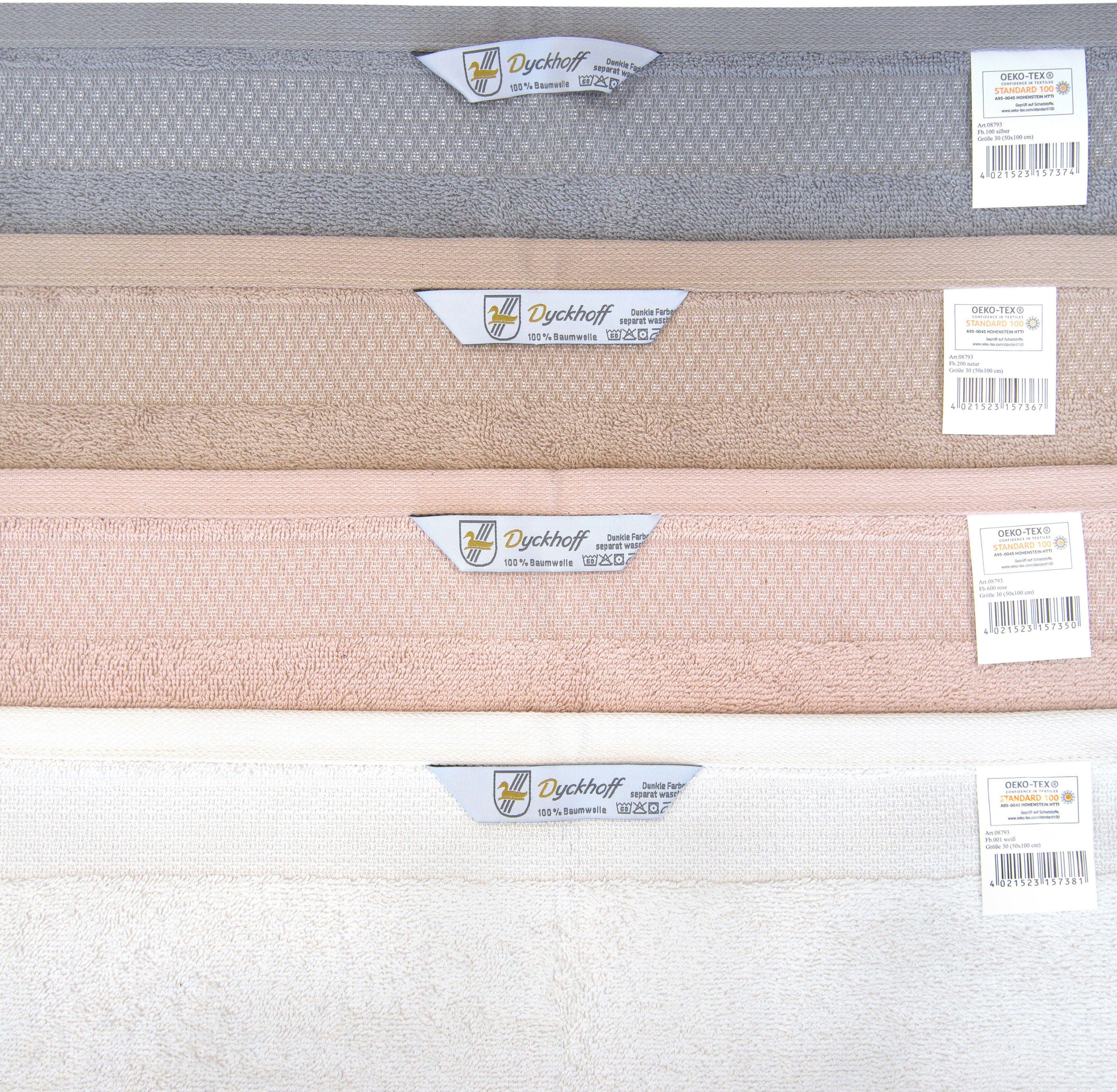 Dyckhoff Handdoekenset Gloss 4 handdoeken (50x100 cm), 2 douchehanddoeken (70x140 cm) (set, 6-delig)