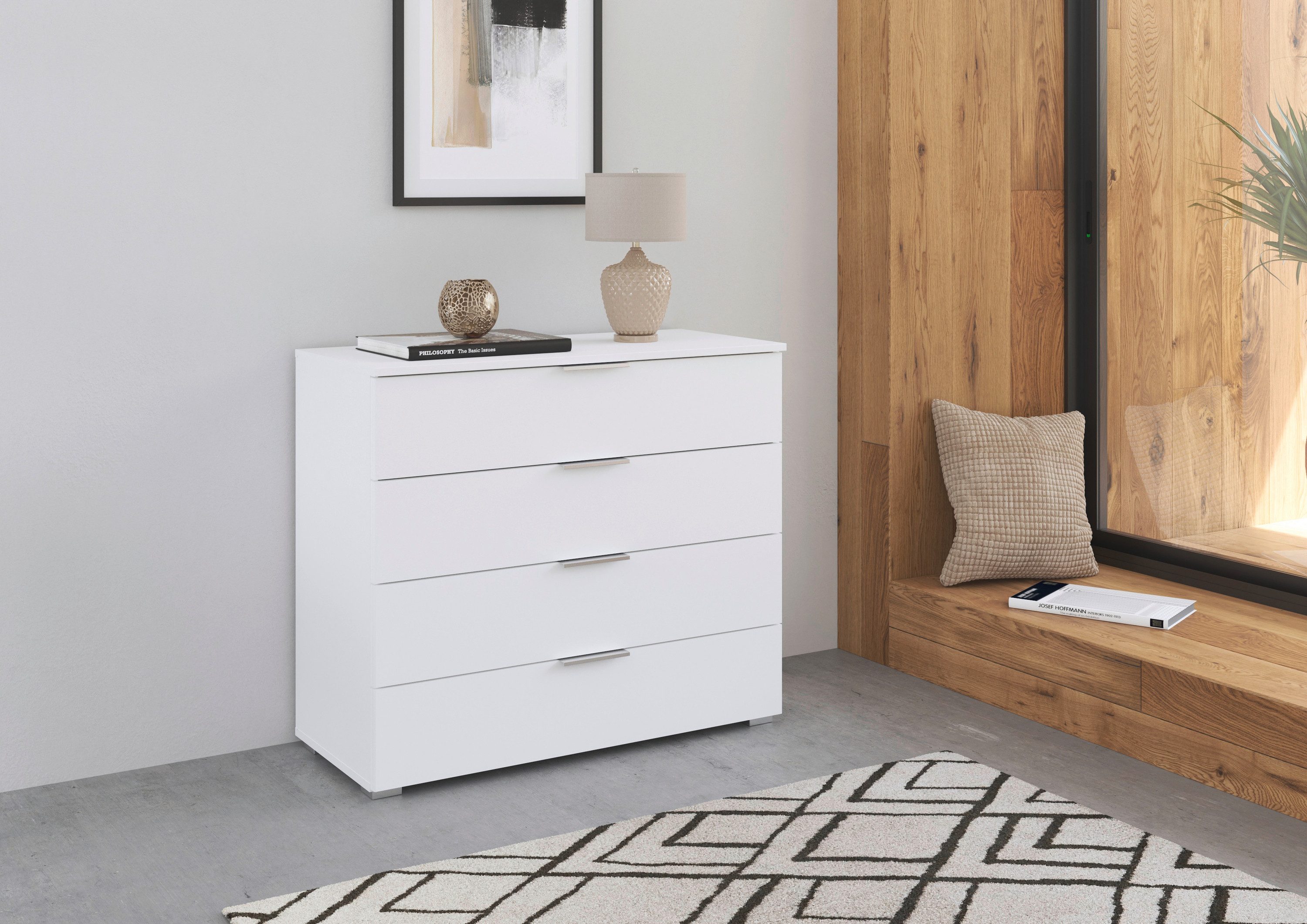rauch Ladekast Sideboard AGORDO met decor- of hoogglansfront Breedte 93 cm met 4 grote lades voor veel opbergruimte MADE IN GERMANY