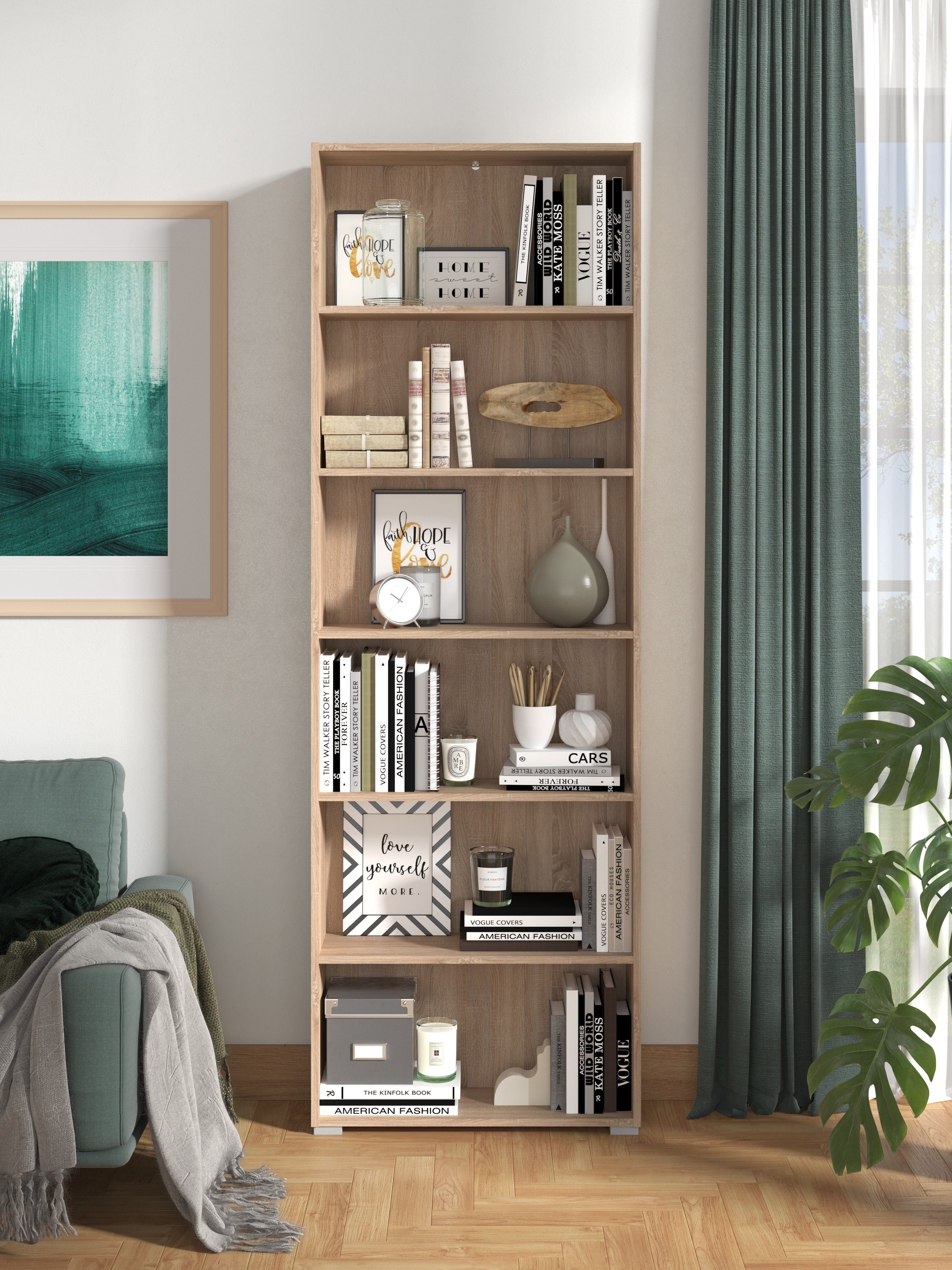 INOSIGN Ordnerrek Tomar 6 Boekenkast met veel opbergruimte, afmetingen (bxdxh): 70 x 24,5 x 211,5 cm