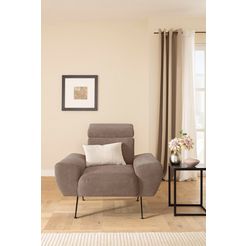 delavita fauteuil cabarini met verstelbare hoofdsteun, bxdxh: 94x98x81 cm bruin