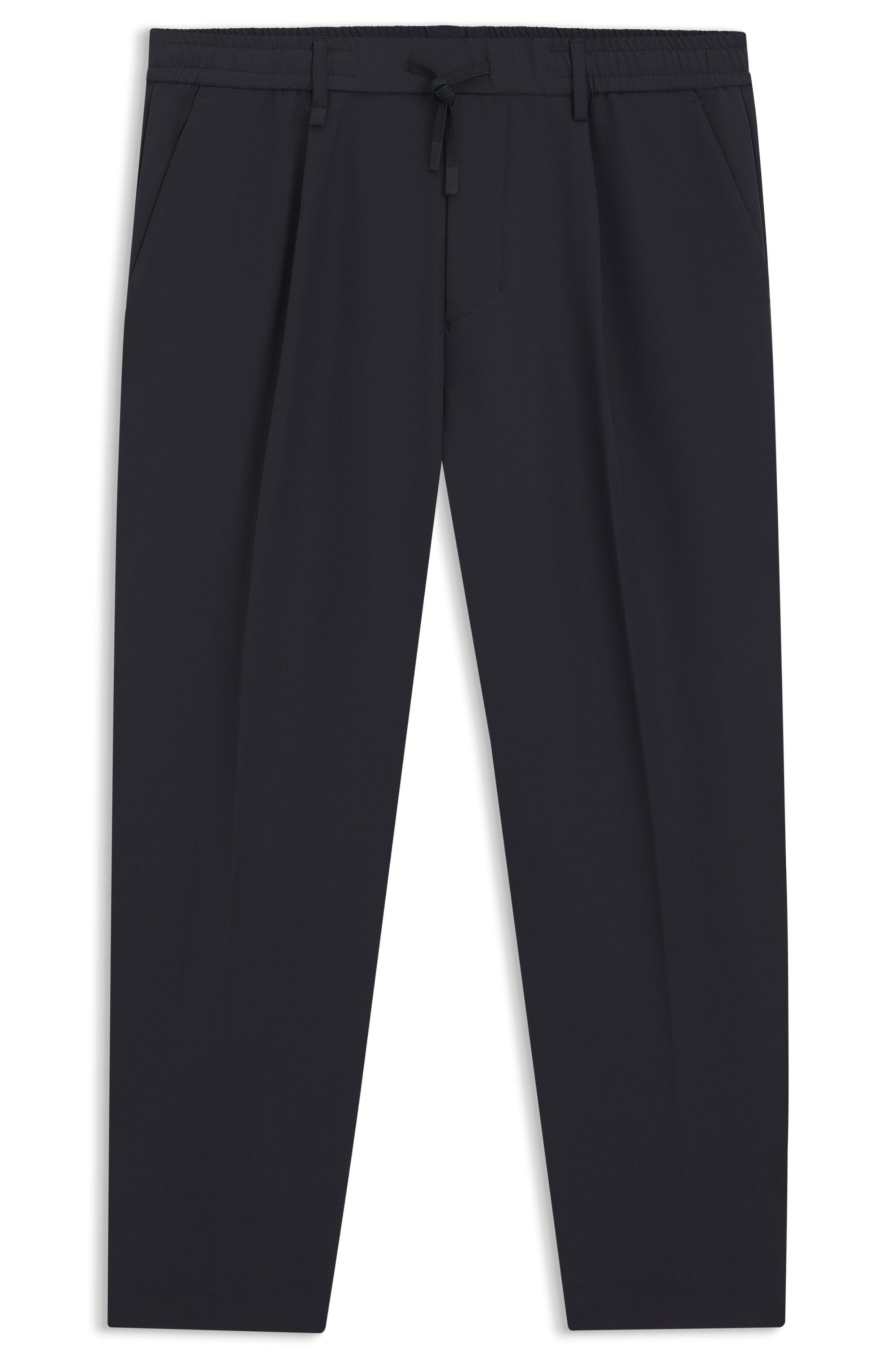 BOSS GREEN Geweven broek T Convert-Pleat met trekkoord en merklabel