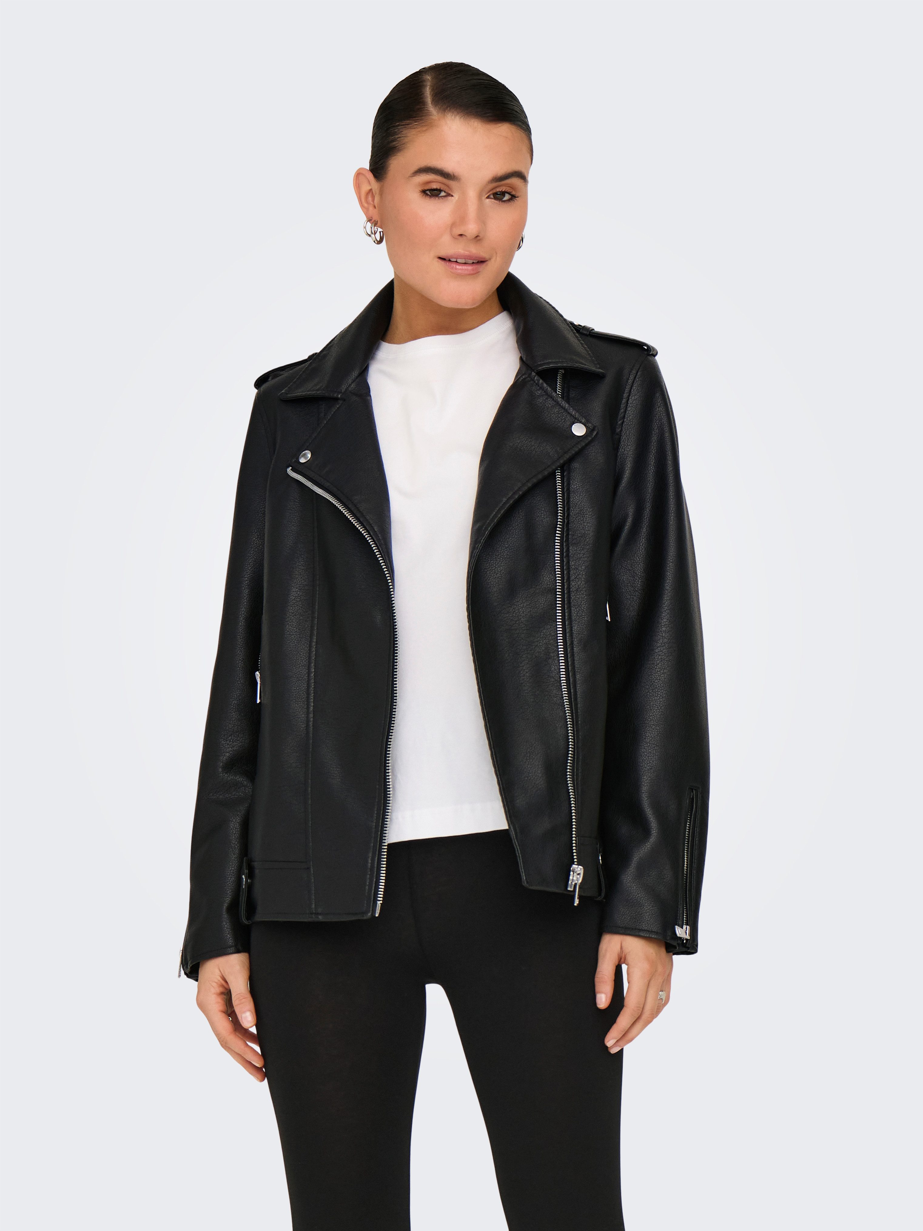 Only Imitatieleren jack ONLMILLE FAUX LEATHER JACKET OTW