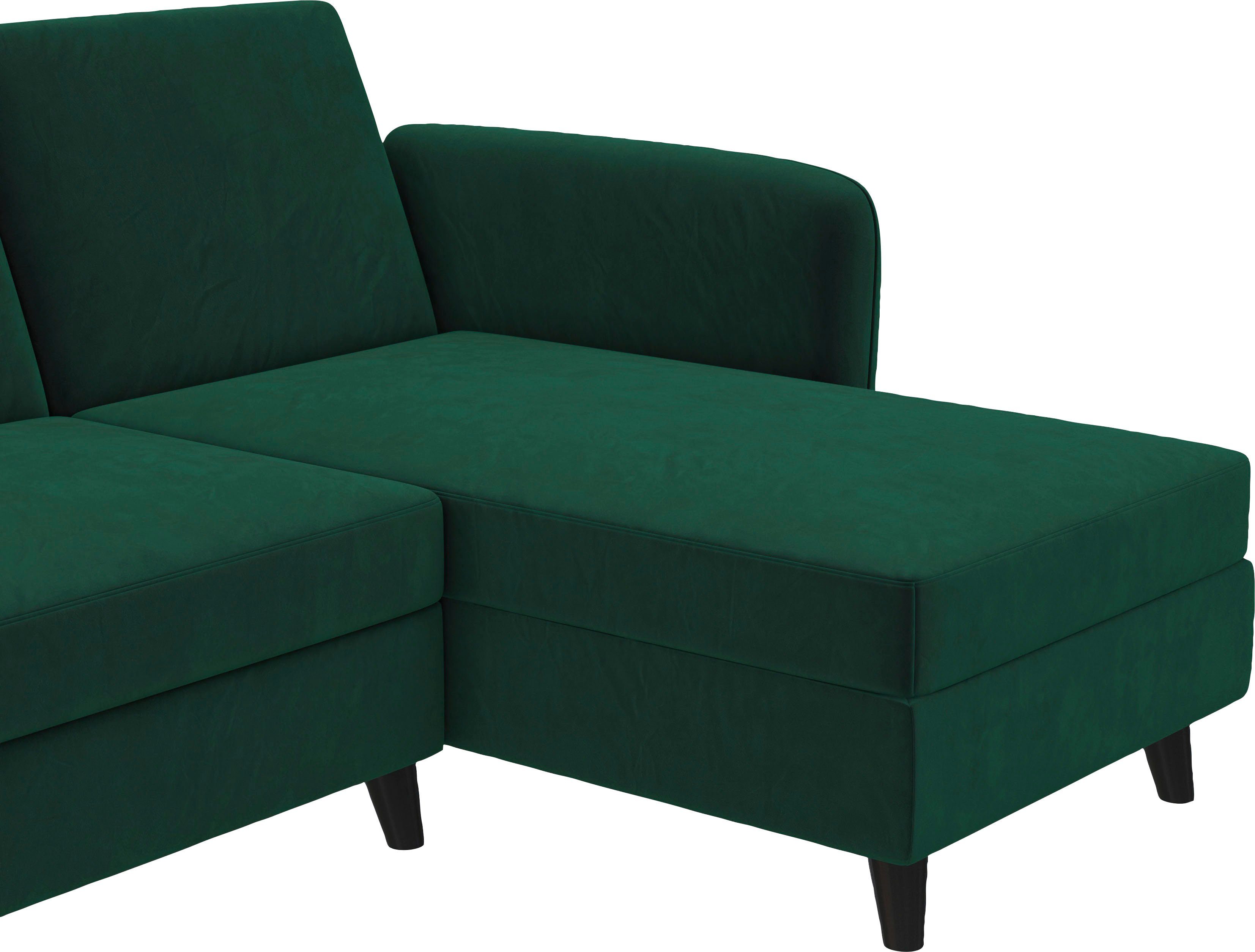 Dorel Home Hoekbank Perry, L-vorm Rugleuning, verschillende kleurvarianten, zithoogte 43 cm, breedte 219 cm