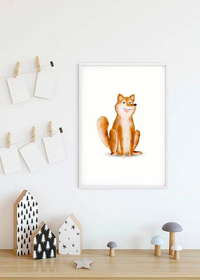 Komar Wanddecoratie Cute animal Dog Wanddecoratie - zonder lijst (1 stuk)