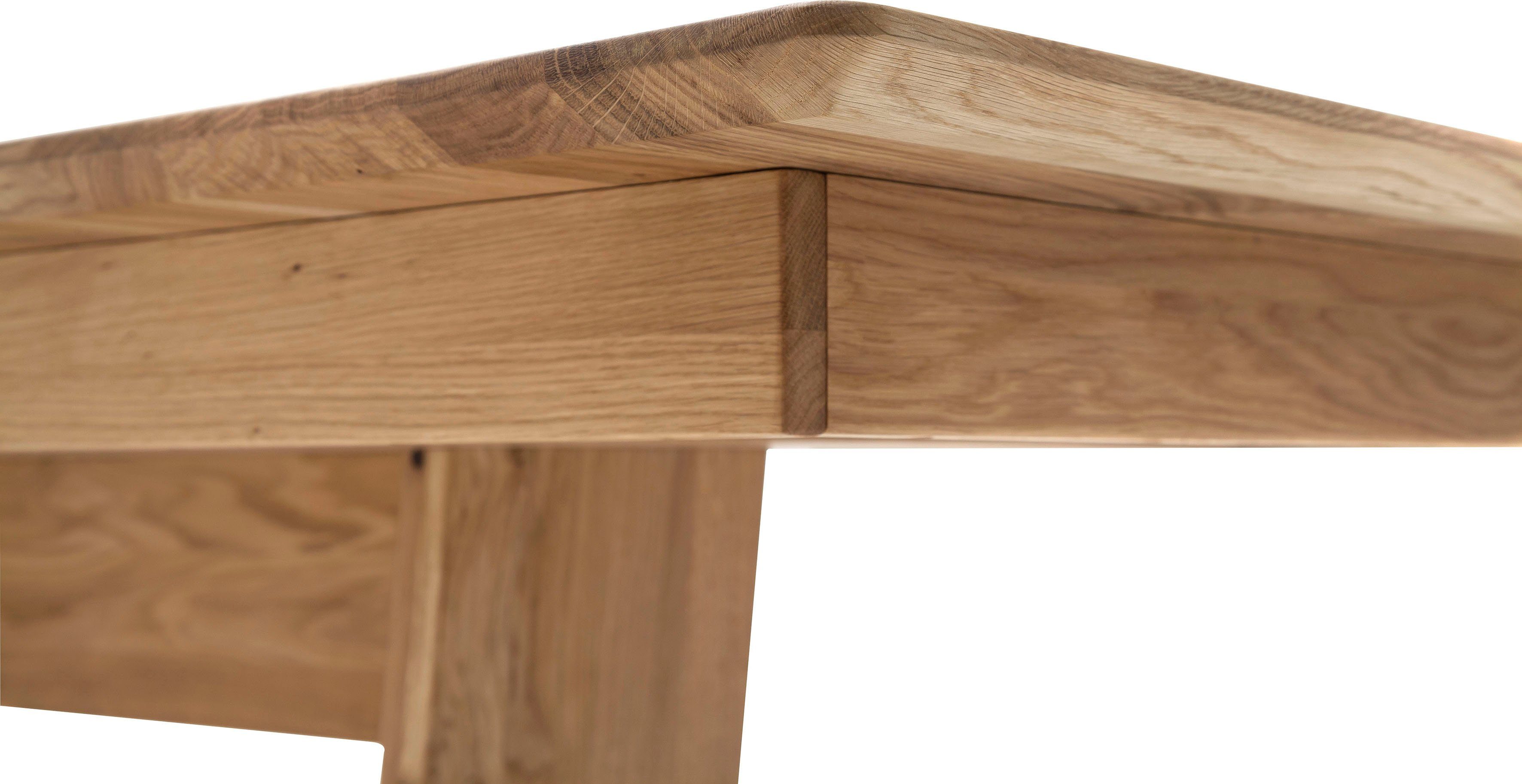 MCA furniture Eettafel Cuba Eettafel massief hout uittrekbaar, tafelblad met synchroon uittreksysteem