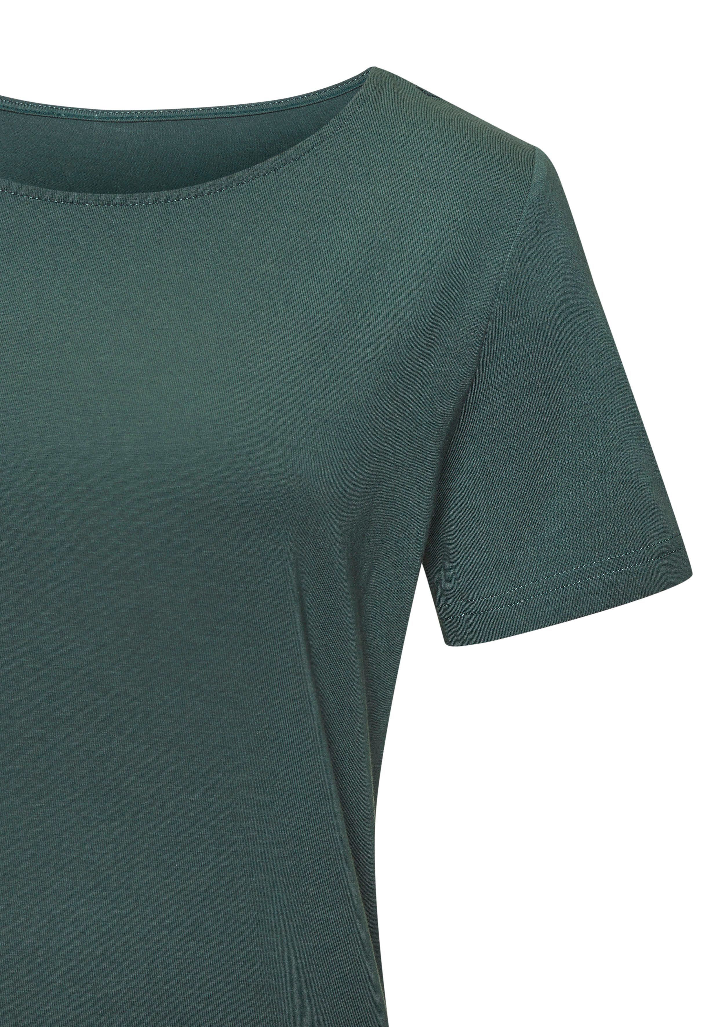 Lascana T-shirt Met ronde hals van elastische katoen-modal kwaliteit (Set van 2)