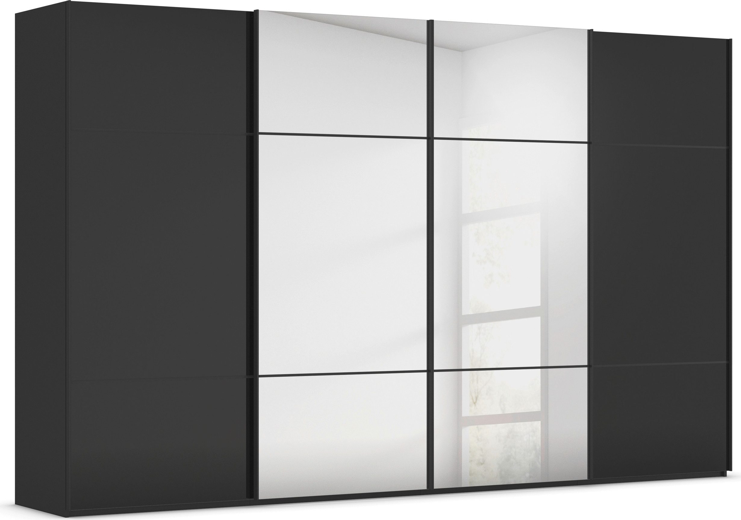 rauch Schuifdeurkast Kledingkast kast garderobe slaapkamerkast SCALE-TRIO edel drievoudig front met 2 sierlijsten spiegel/glas made in germany