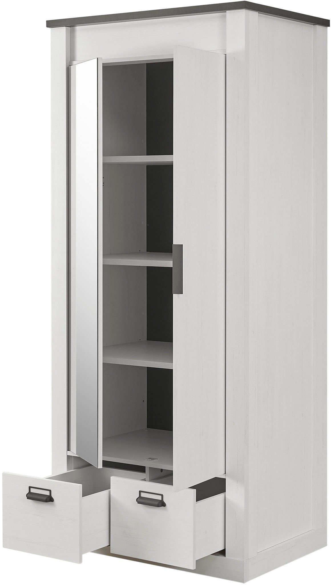 Home affaire Slaapkamerserie Sherwood Ligoppervlak 90 x 200 cm, kast 2-deurs 93 cm breed (3-delig)