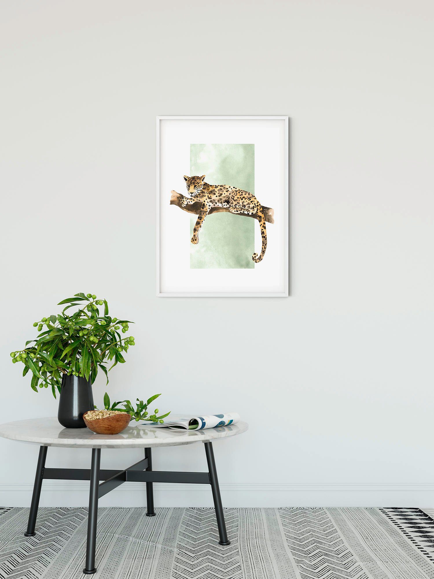 Komar Wanddecoratie Lazy Leopard Wanddecoratie - zonder lijst (1 stuk)
