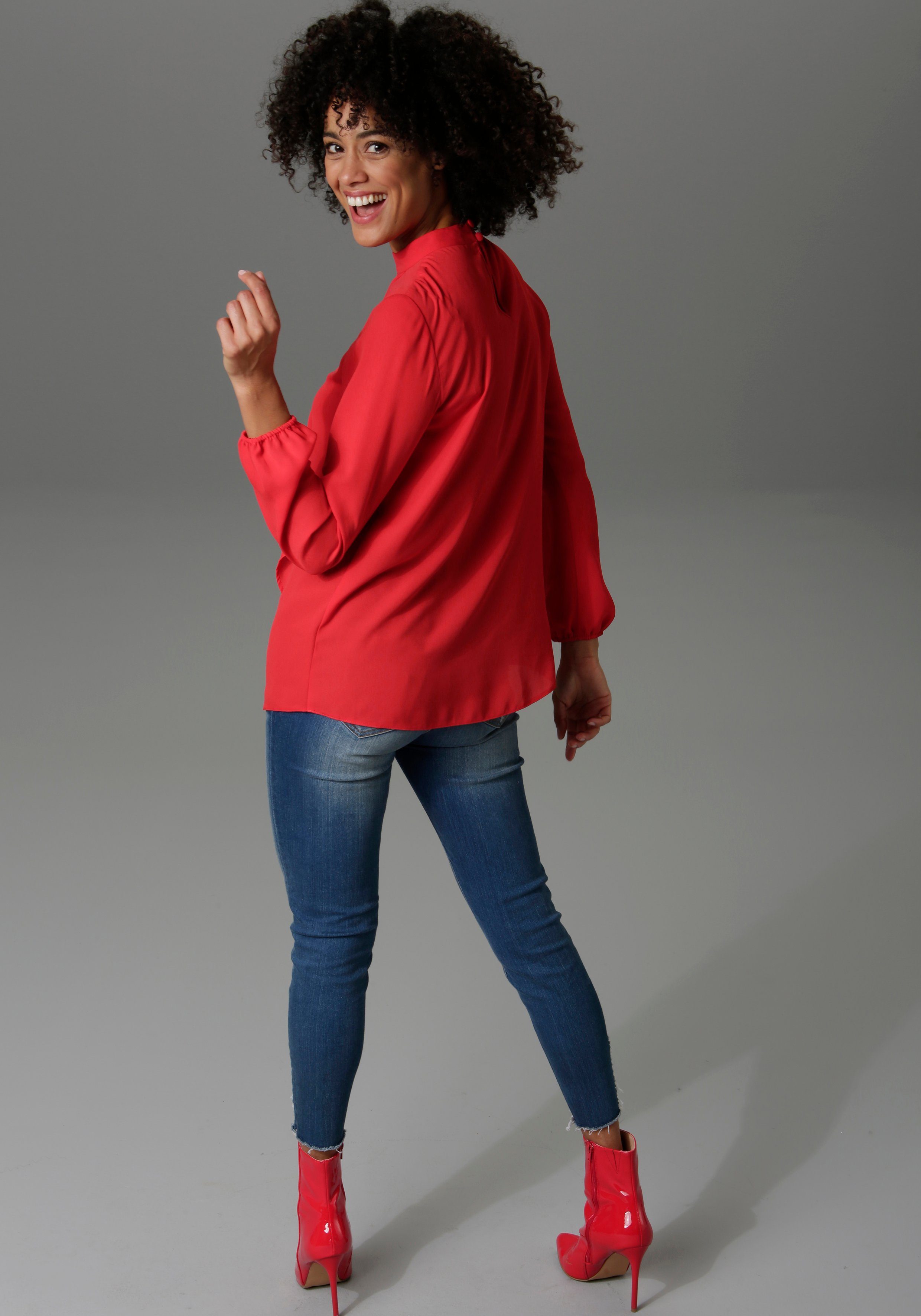 Aniston CASUAL Blouse met lange mouwen met kleine volant voor