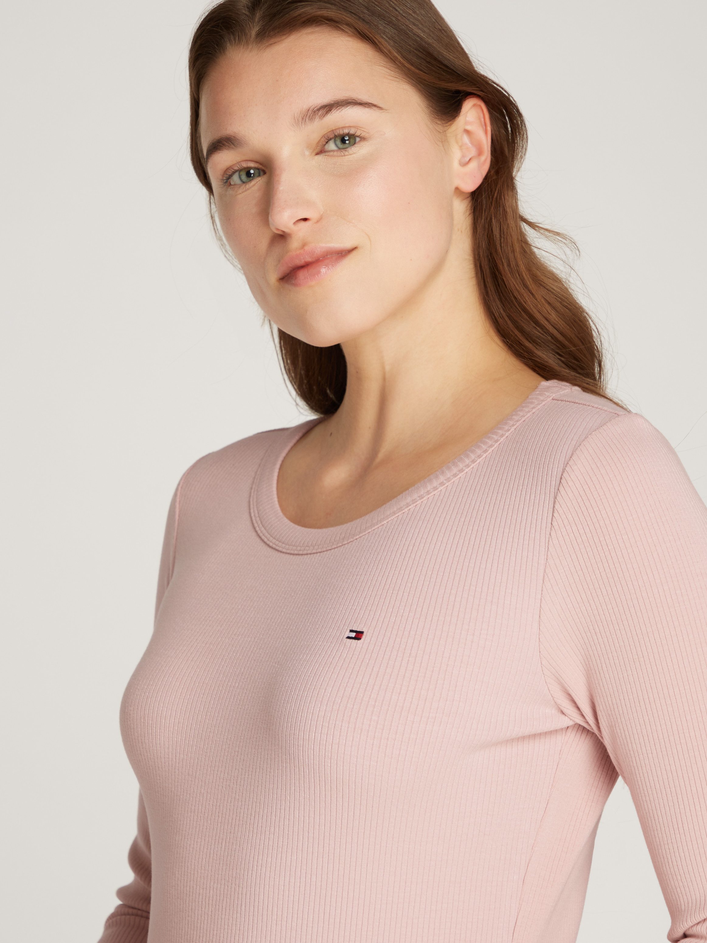 Tommy Hilfiger Shirt met lange mouwen SLIM 5X2 RIB O-NK LS