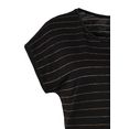 vivance t-shirt met koperkleurige lurex-strepen zwart
