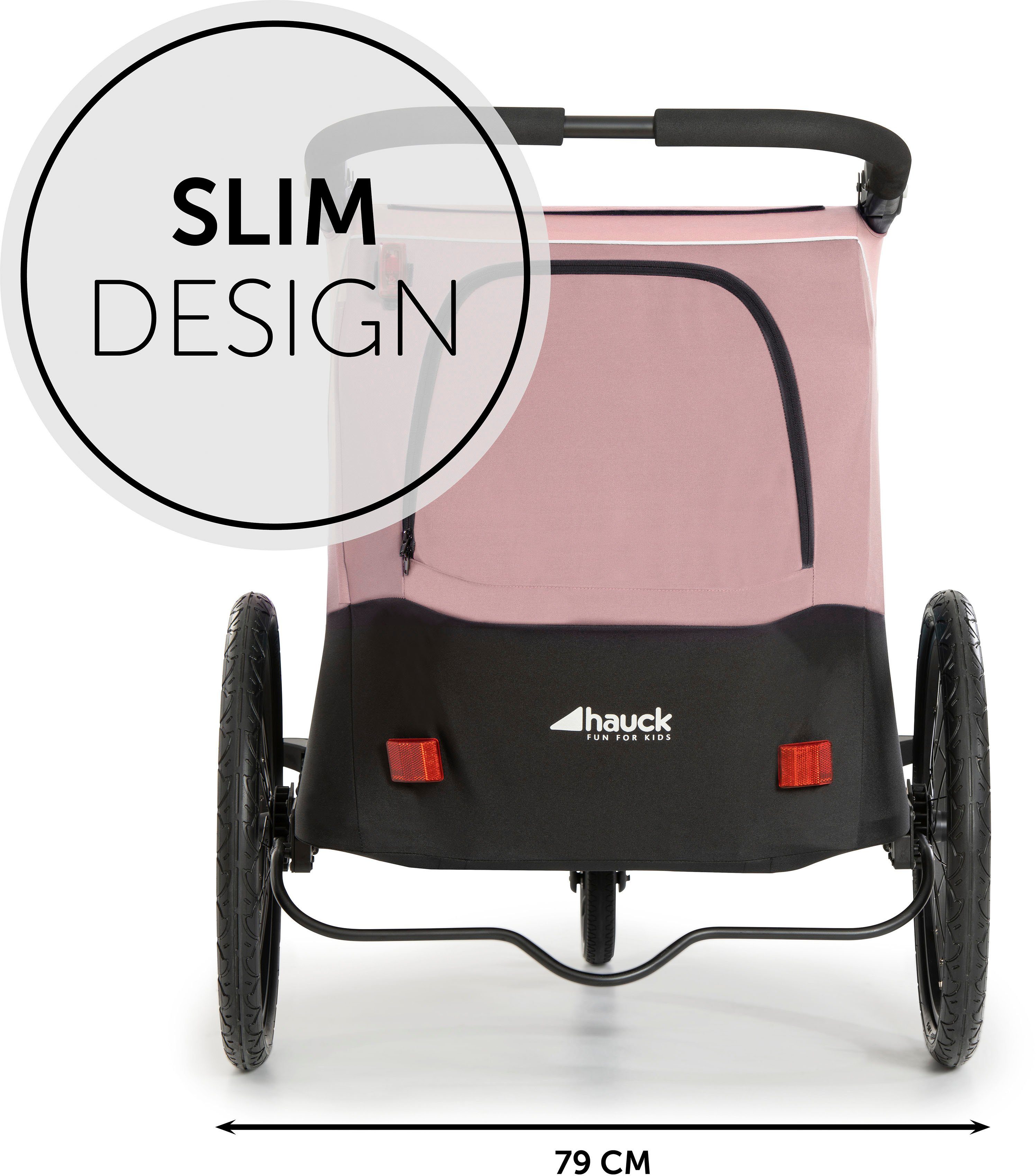 Hauck Kinderen fiets aanhanger 2in1 Fietstrailer en Buggy Dryk Duo, roos