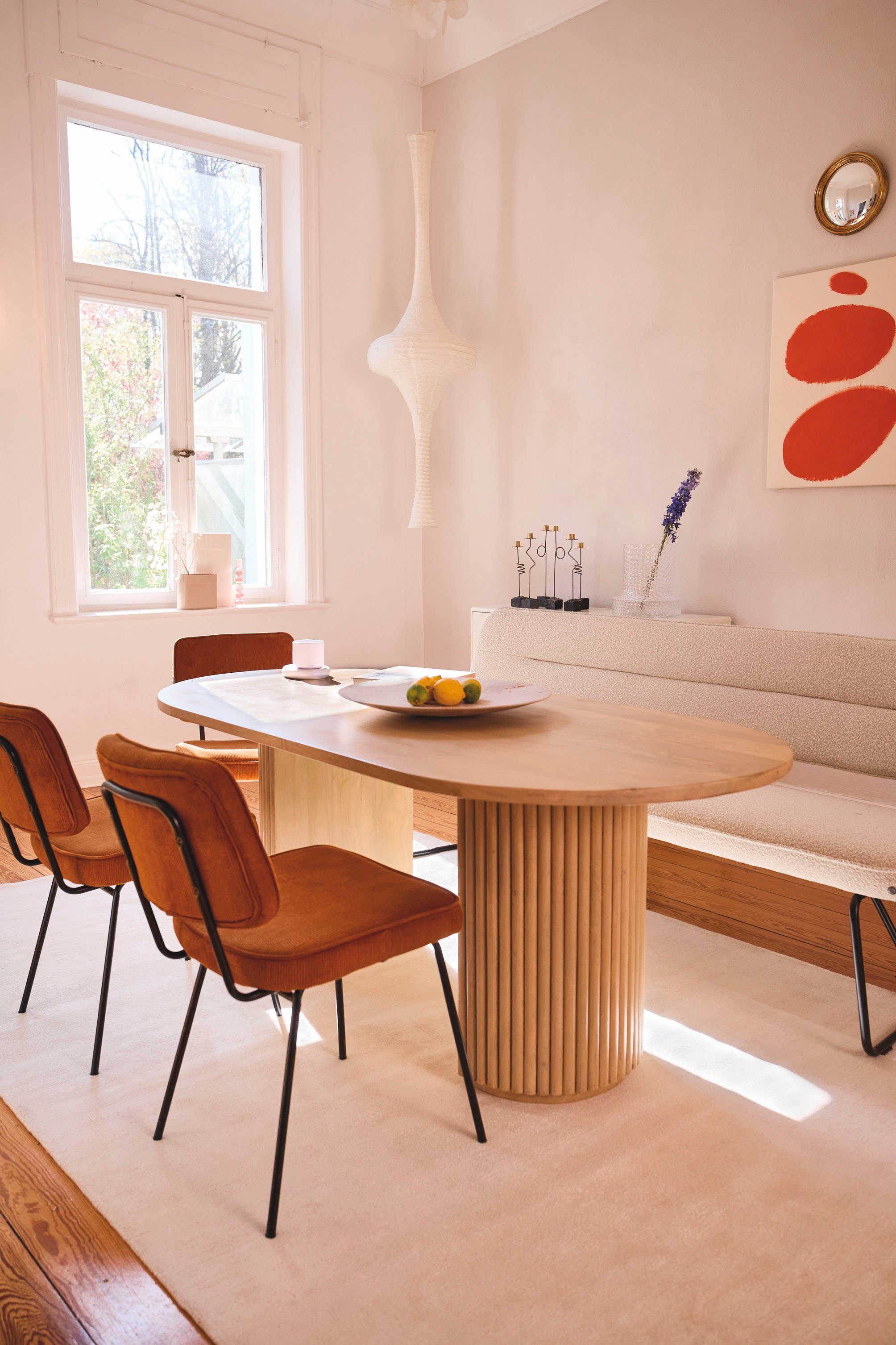TOM TAILOR HOME Eettafel Ripped met tafelpoten in extravagante ribbel-look