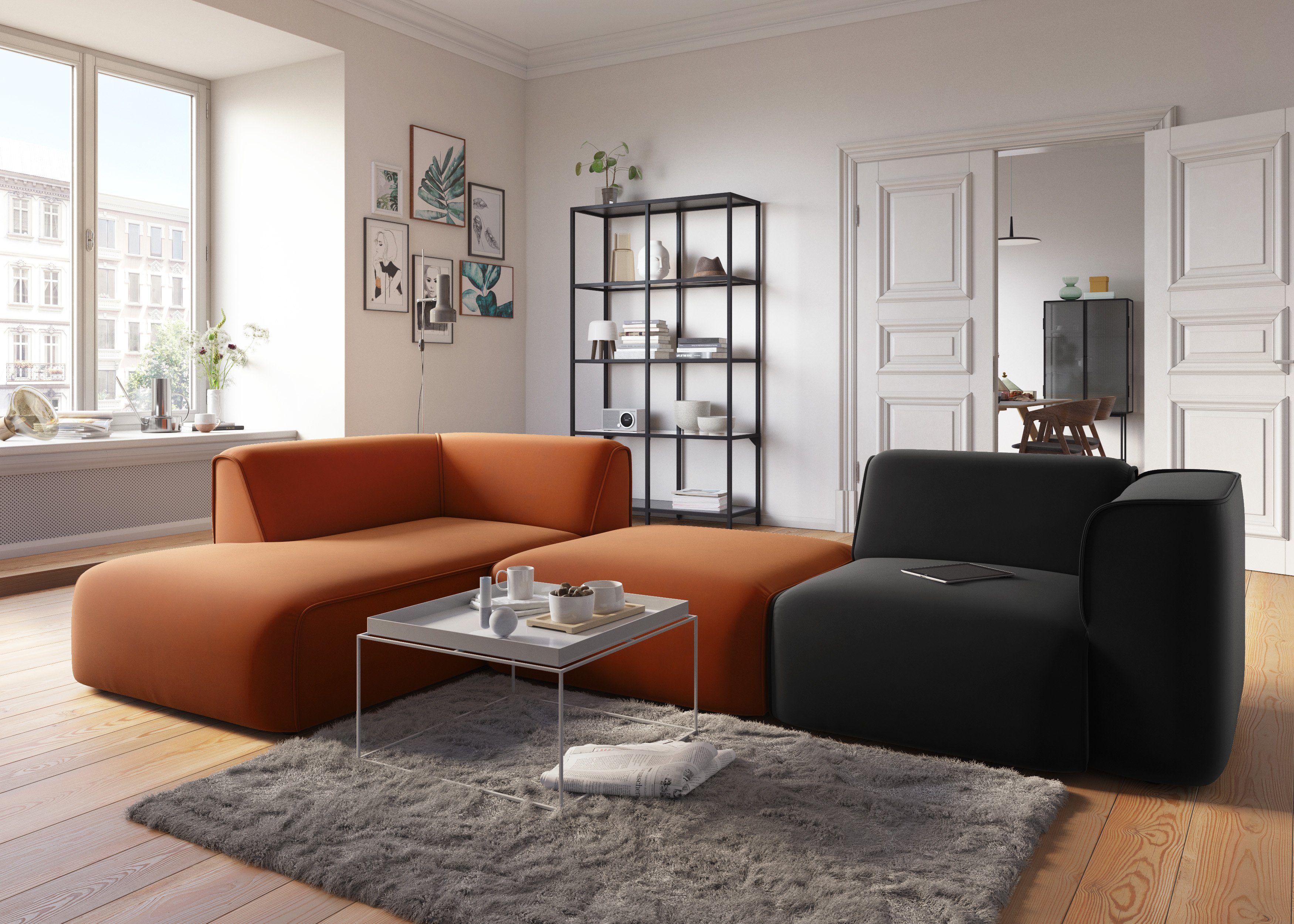 RAUM.ID Ottomane Merid chaise longue, afmetingen B/D/H: 100/162/70 cm als module of apart te gebruiken, voor individuele samenstelling