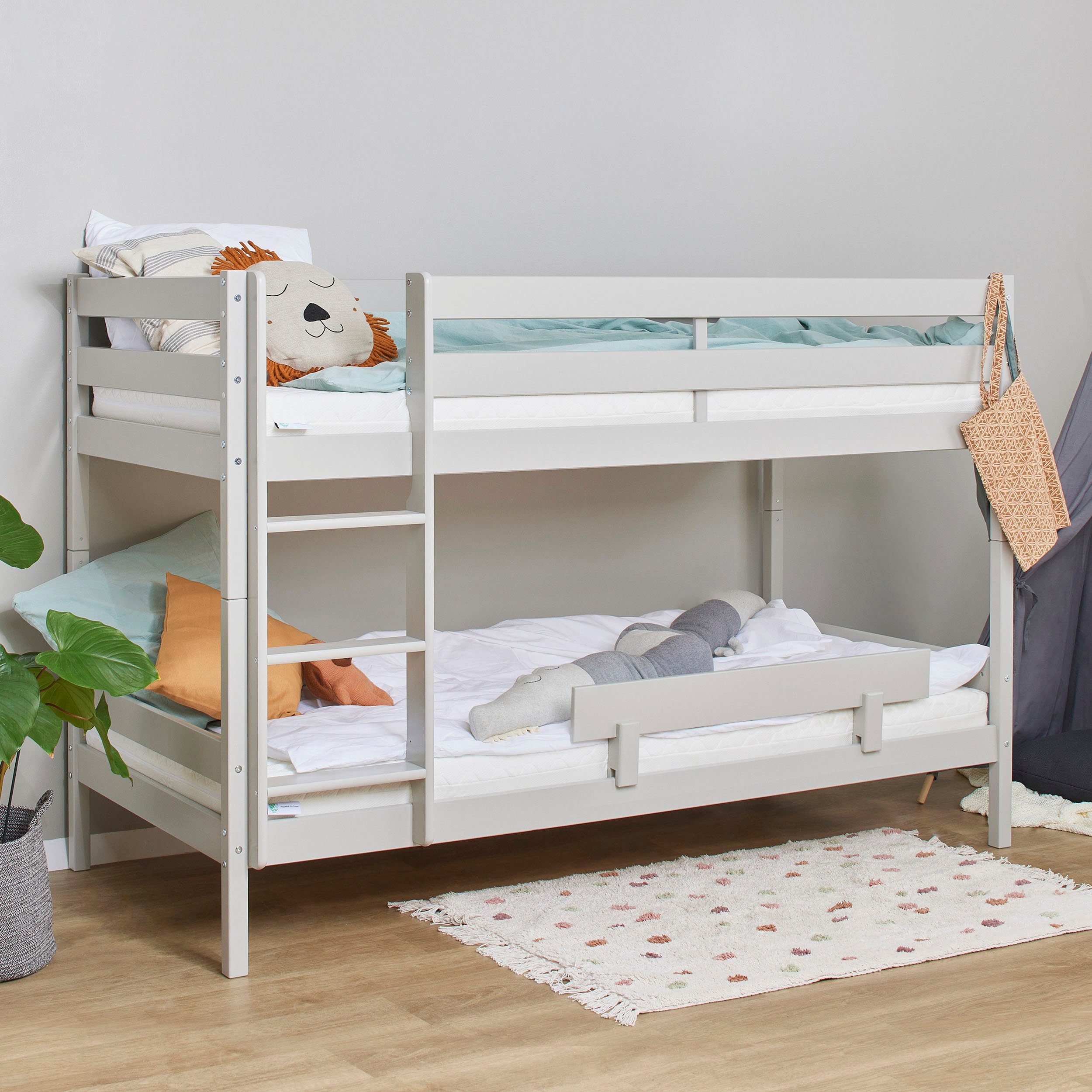 Hoppekids Stapelbed Eco comfort kinderbed 90x200 of 70x160 van massief hout in 4 kleuren