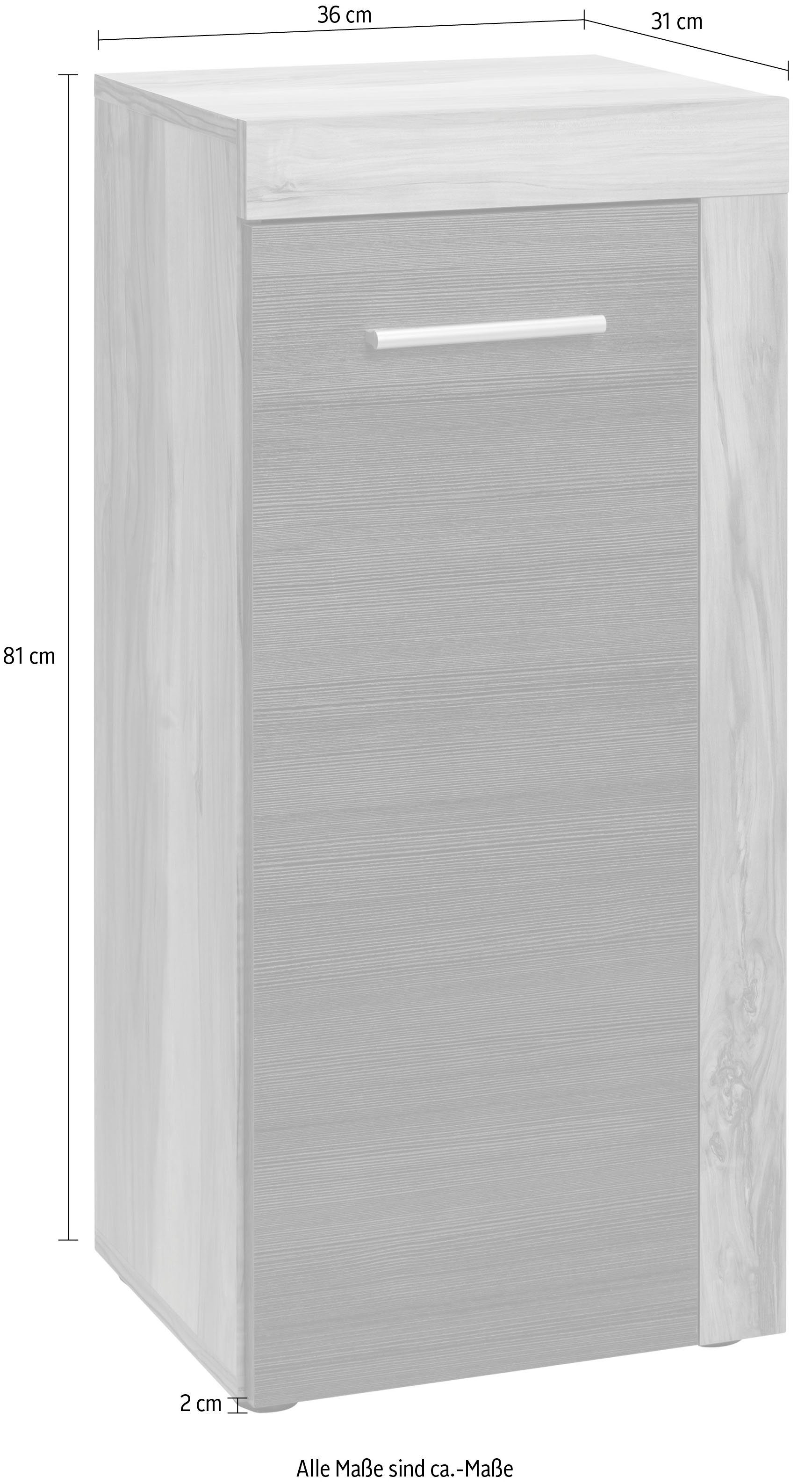 welltime Onderkast Carcassonne Badkast met frame-look in houttinten - Afmetingen (B/D/H) 36/31/81 cm