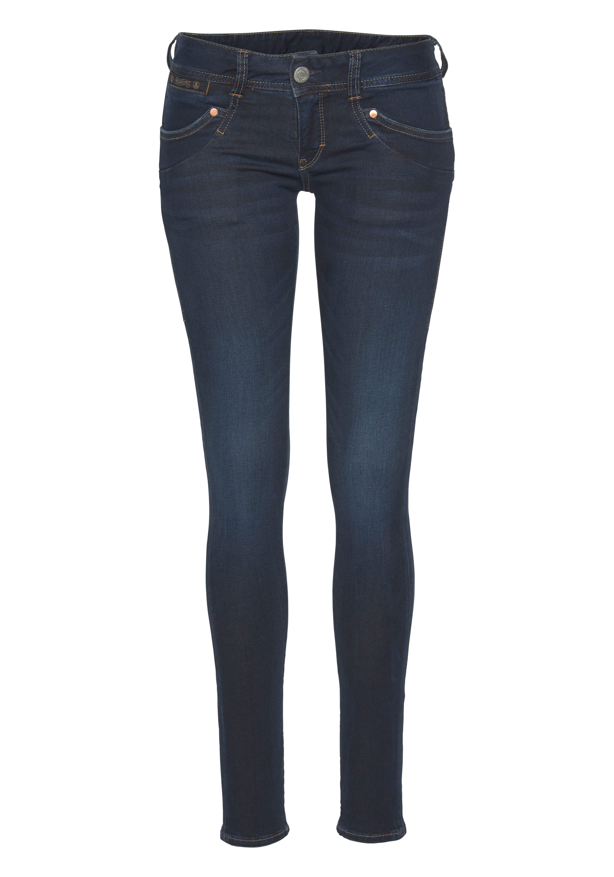Herrlicher Slim fit jeans Piper Slim Denim met sierknopen op de achterzakken
