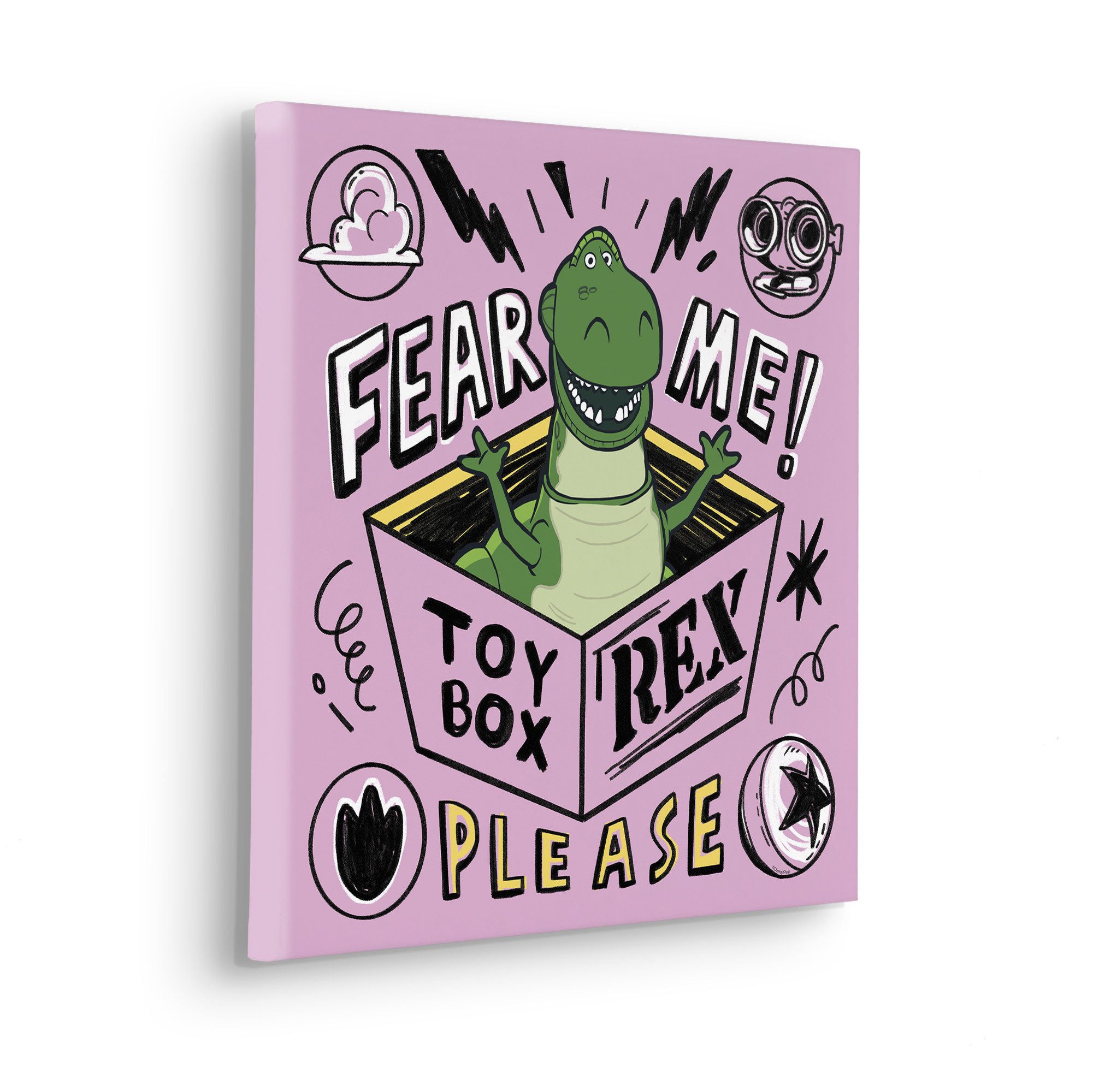 Komar Artprint op linnen Disney and Pixar Toy Story Fear Me Please 40 x 50 cm (breedte x hoogte) - kinderkamer, decoratie (1 stuk)